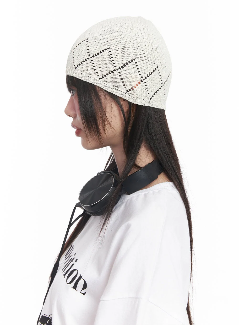 Geo Print Linen Beanie CY520 - Image 7