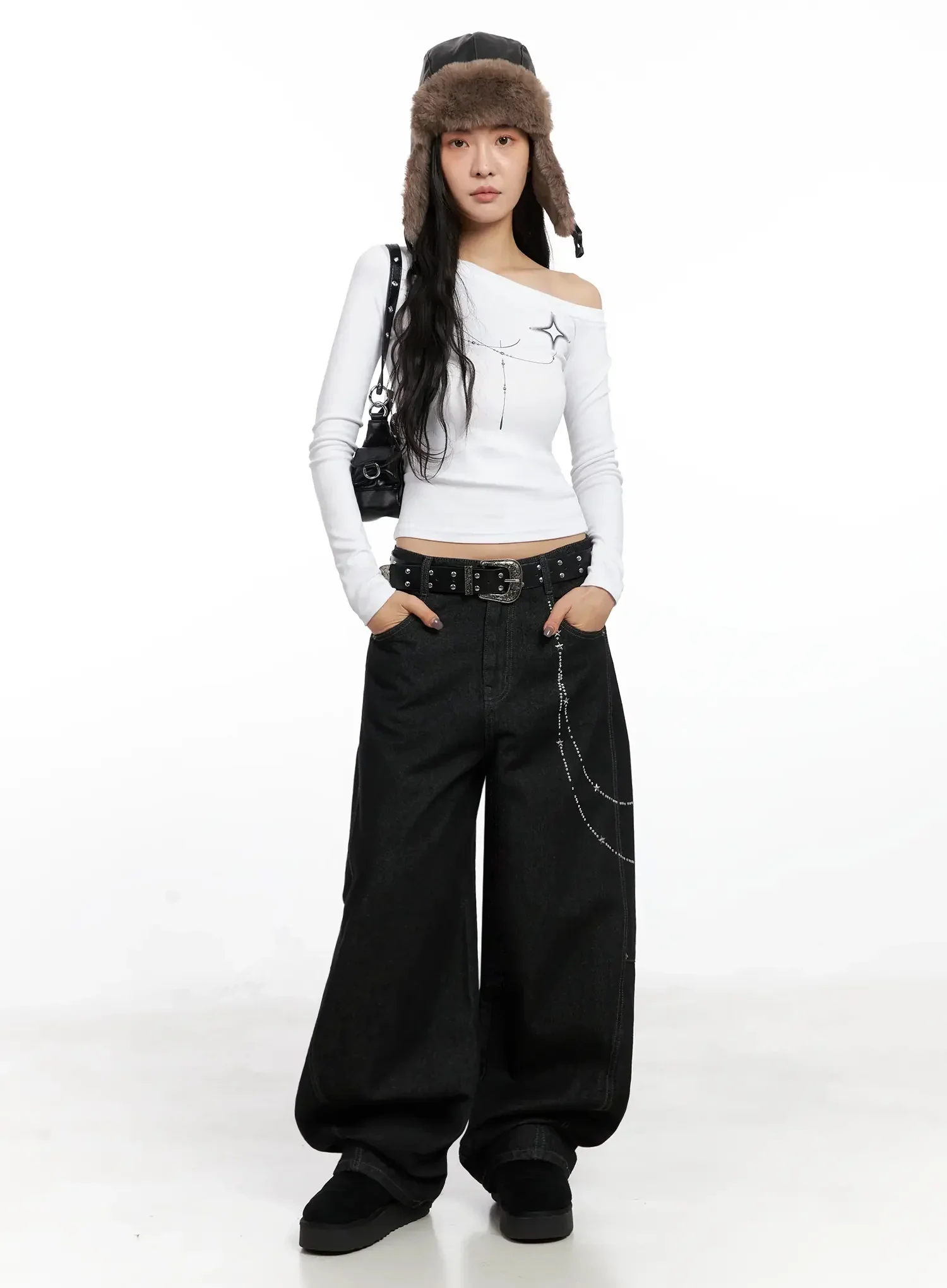 Geometric Studded Off-Shoulder Top IN528 - Image 10