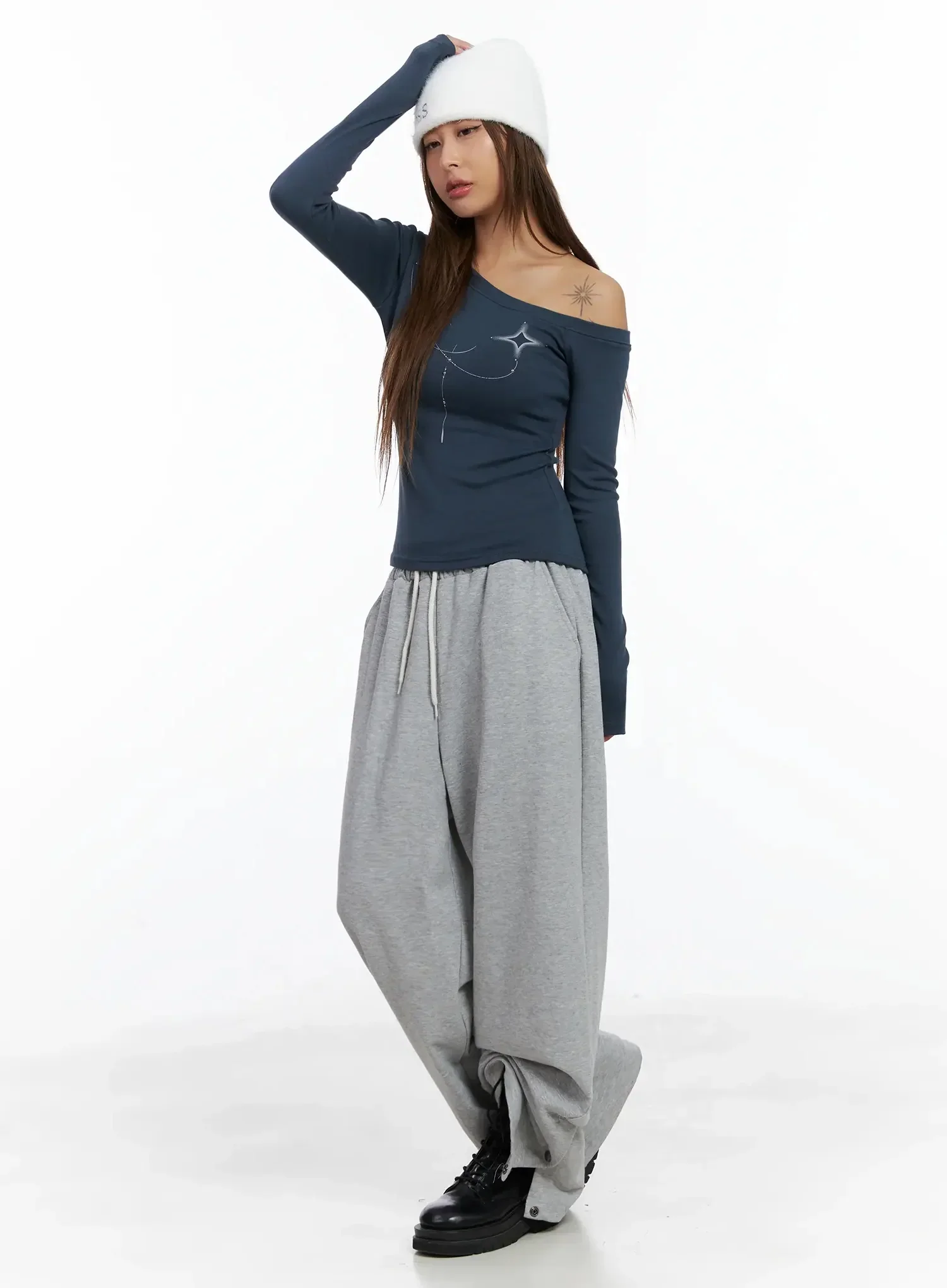 Geometric Studded Off-Shoulder Top IN528 - Image 11