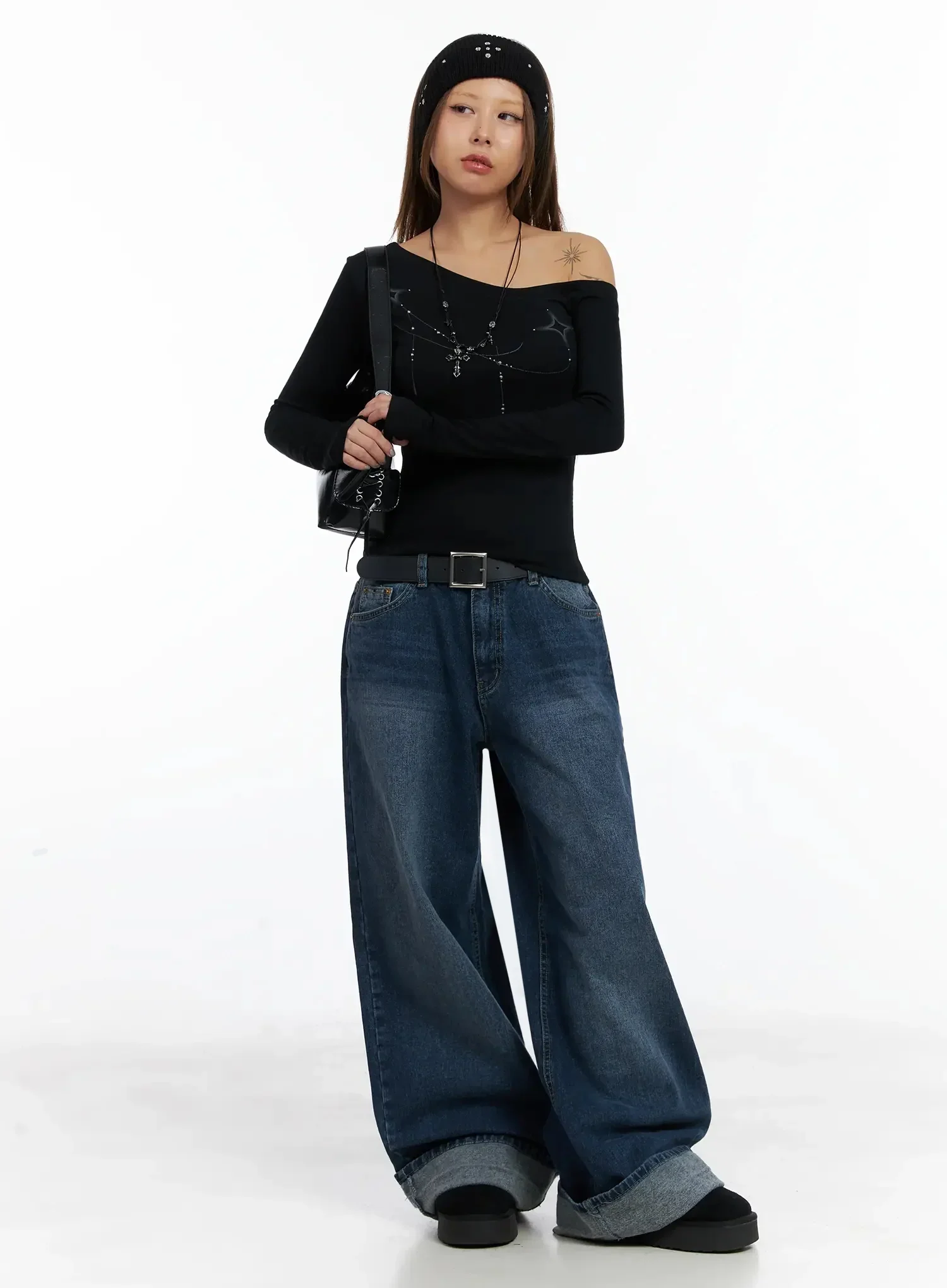 Geometric Studded Off-Shoulder Top IN528 - Image 12
