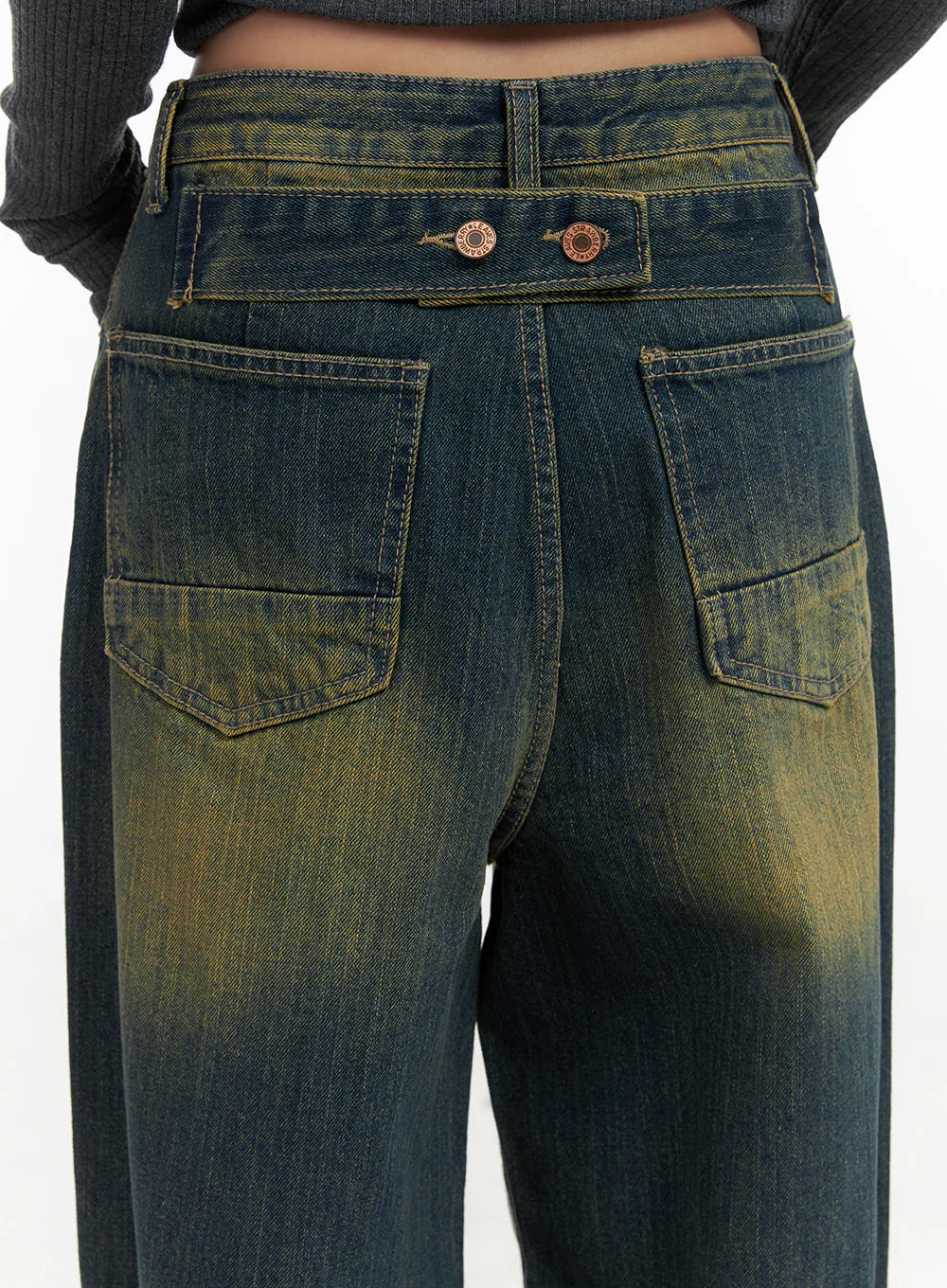 Georgia Vintage Wash Baggy Denim Jeans CO414 - Image 8