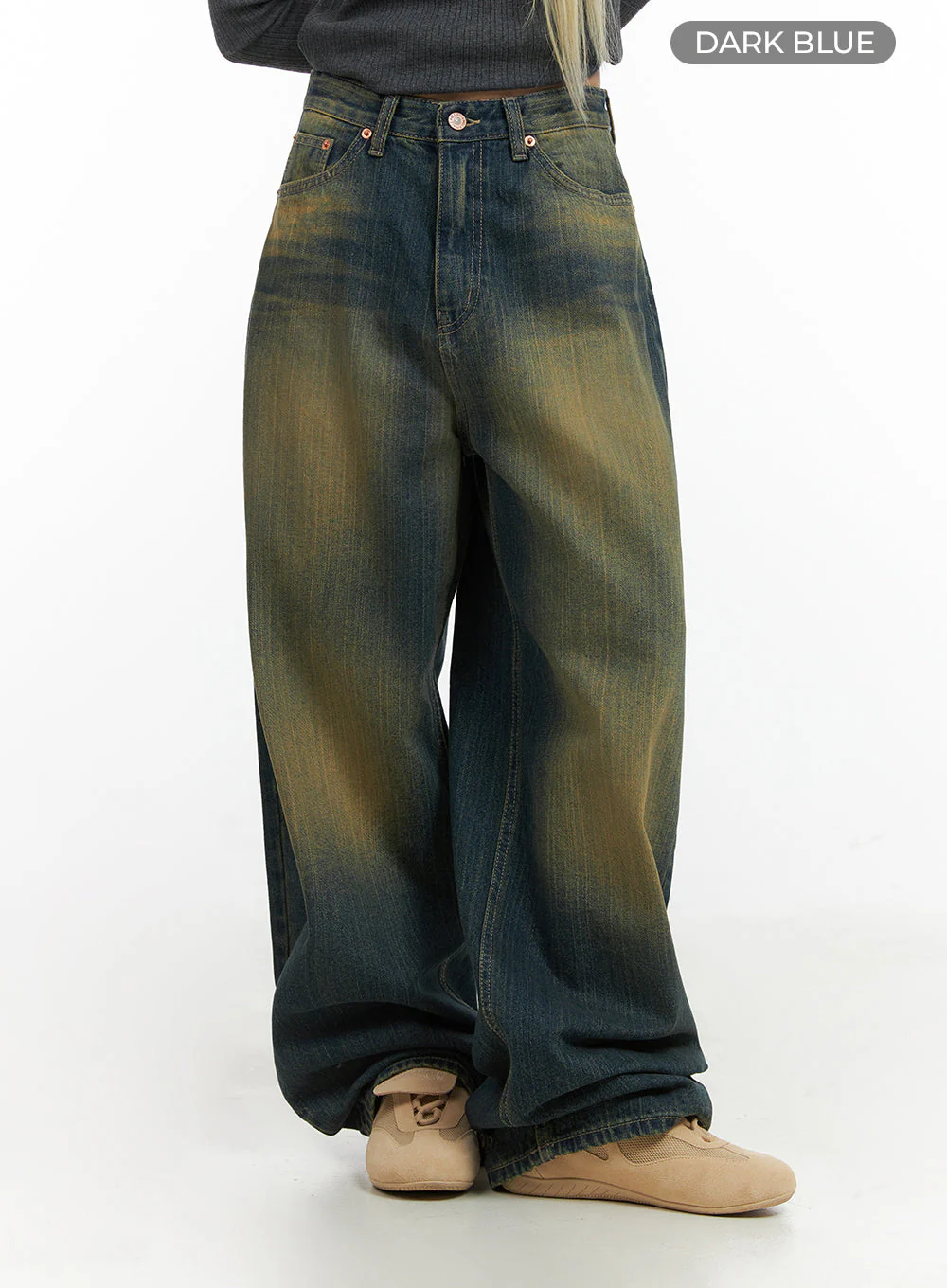 Georgia Vintage Wash Baggy Denim Jeans CO414 - Image 9