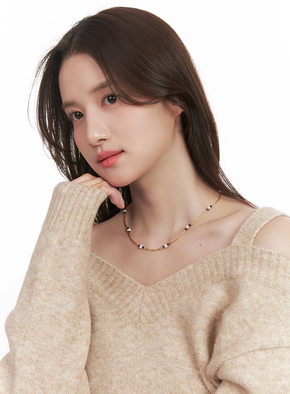 Gold Pearl Bijoux Necklace CJ515 - Image 3