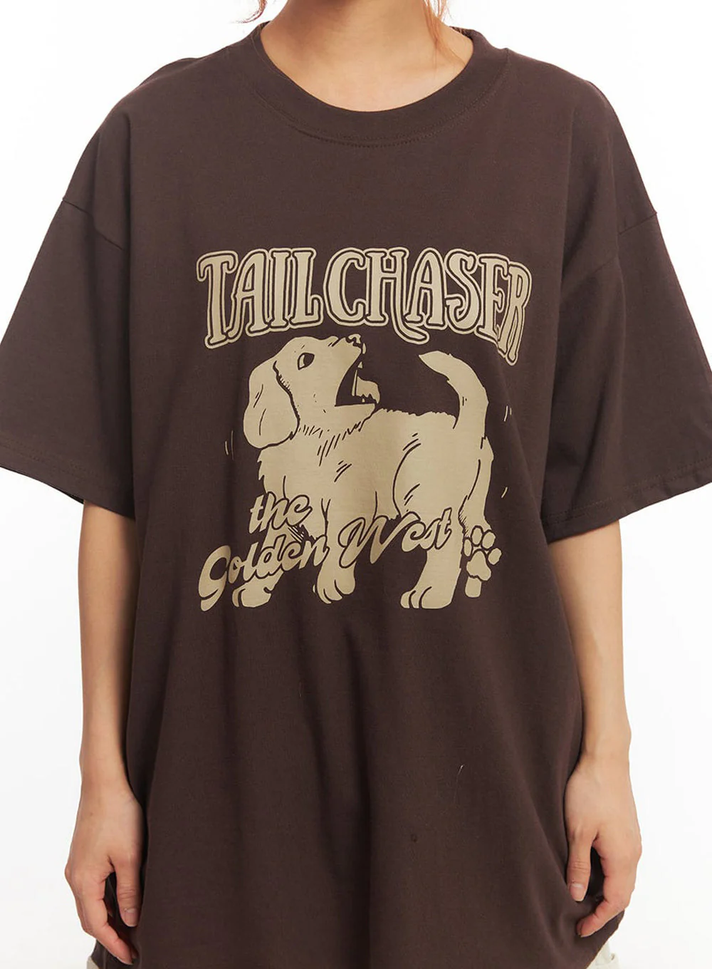 Golden Pup Graphic Oversize T-Shirt IM528 - Image 3