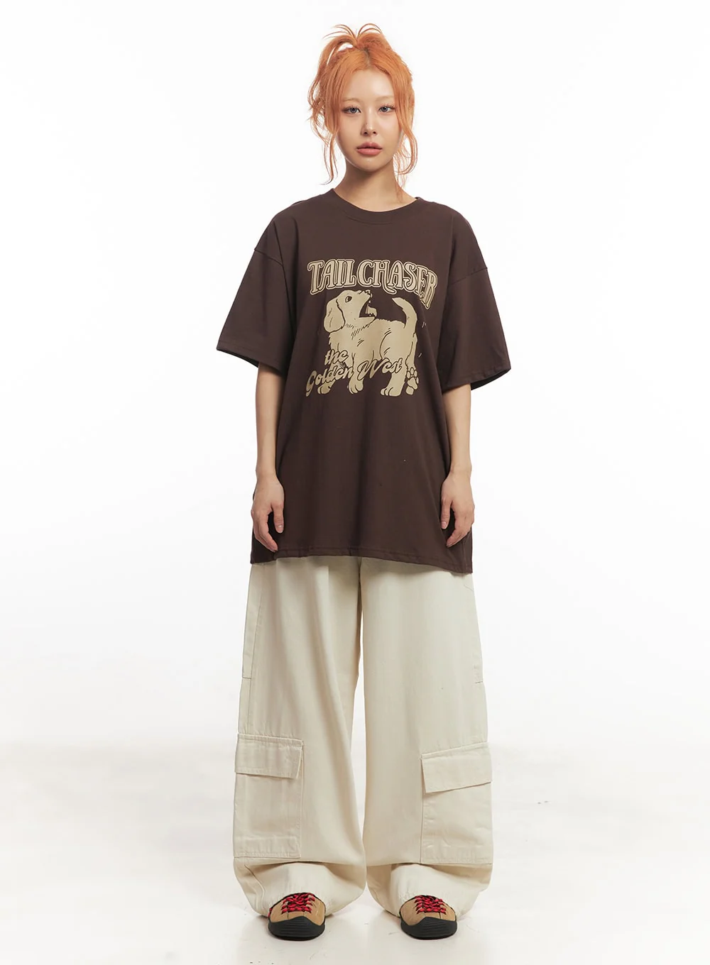 Golden Pup Graphic Oversize T-Shirt IM528 - Image 4
