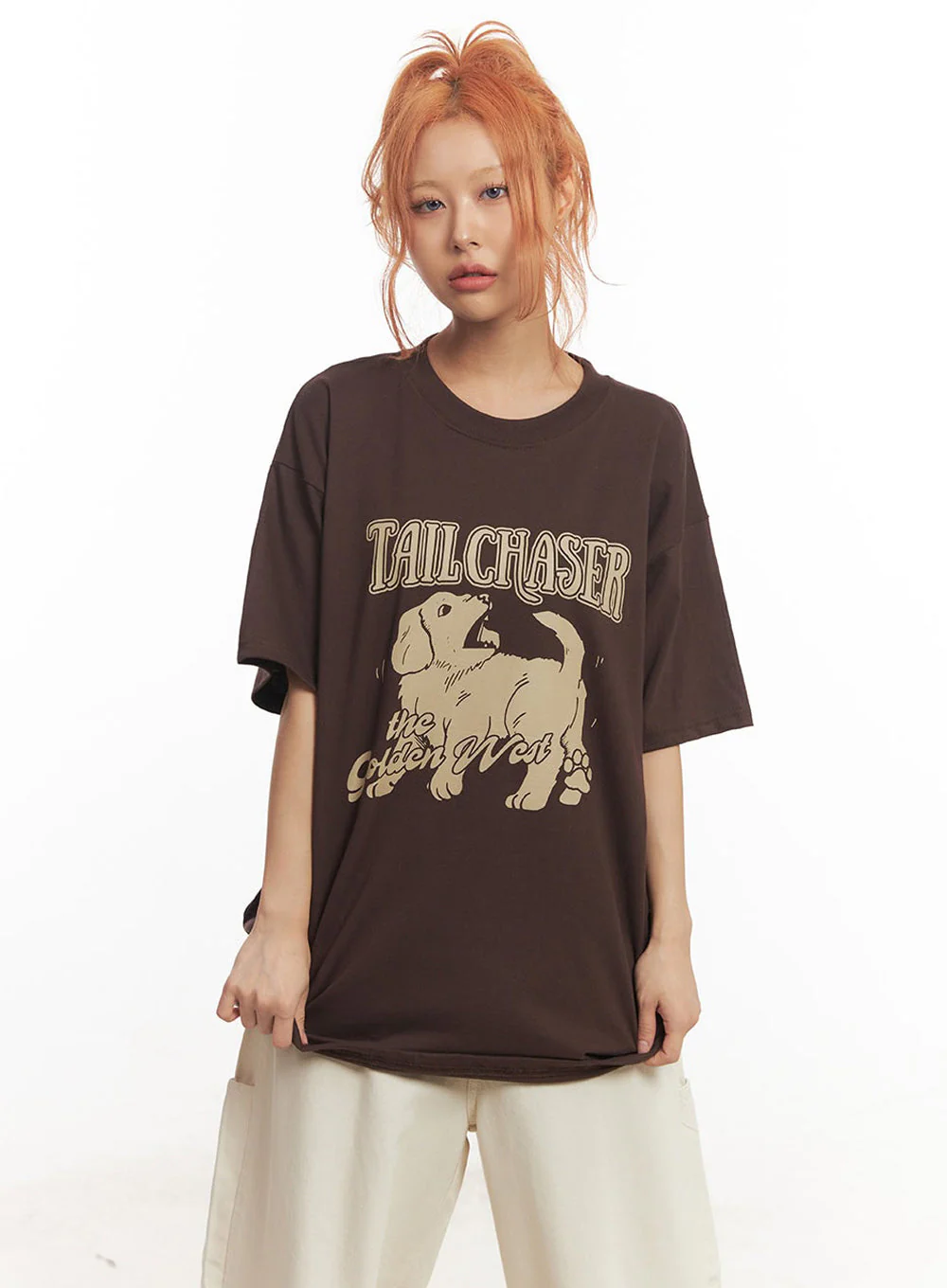 Golden Pup Graphic Oversize T-Shirt IM528 - Image 6