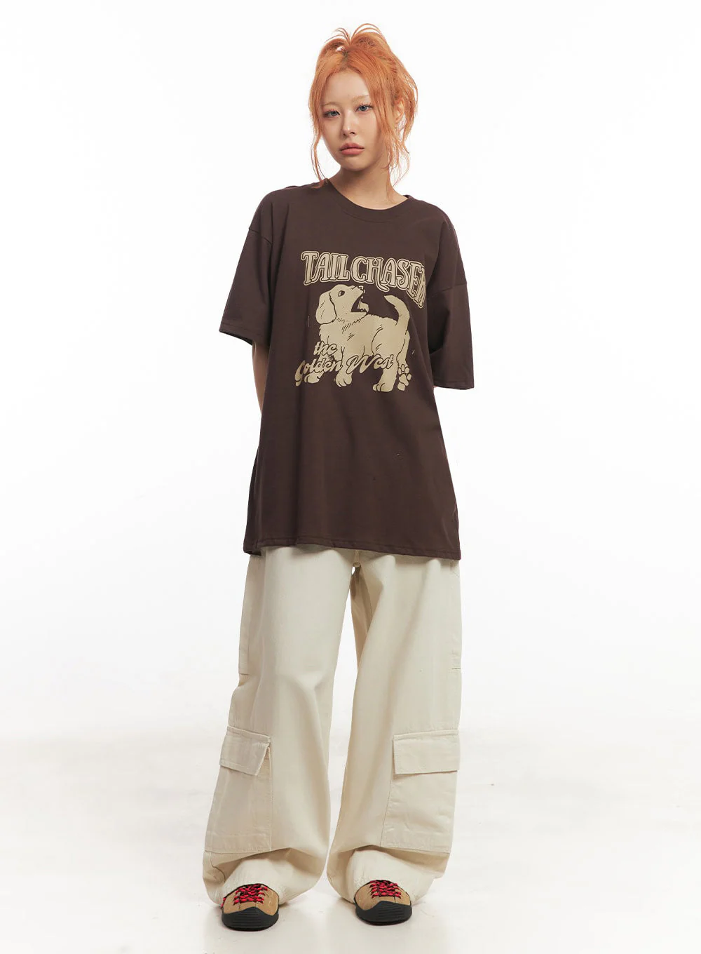 Golden Pup Graphic Oversize T-Shirt IM528 - Image 9