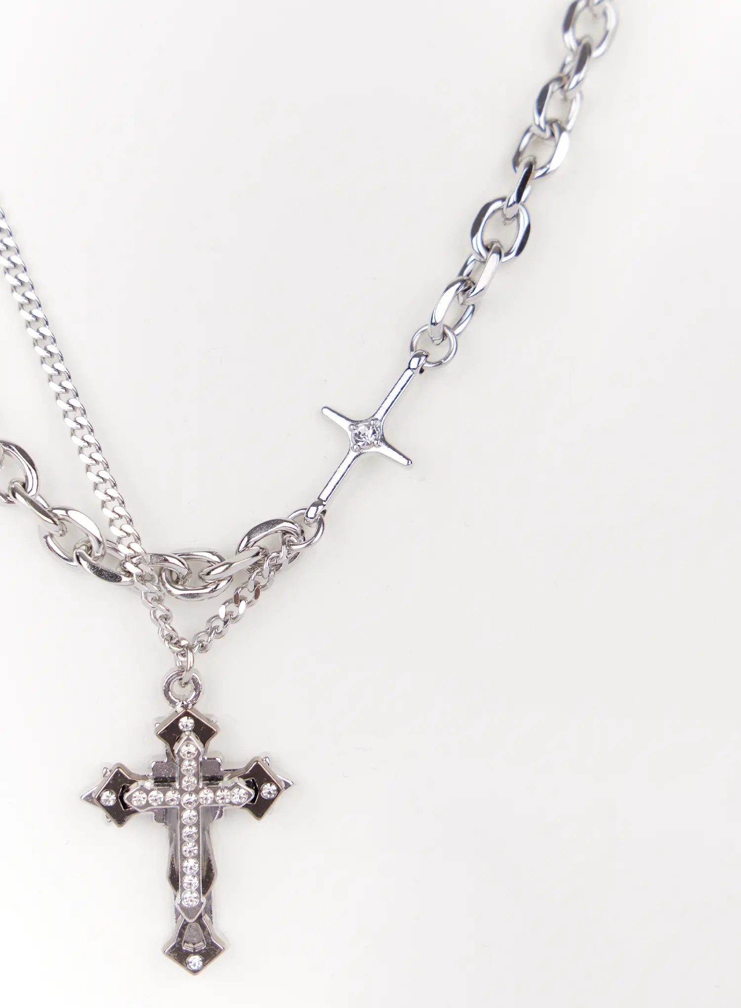 Gothic Cross Pendant Necklace IO527 - Image 2