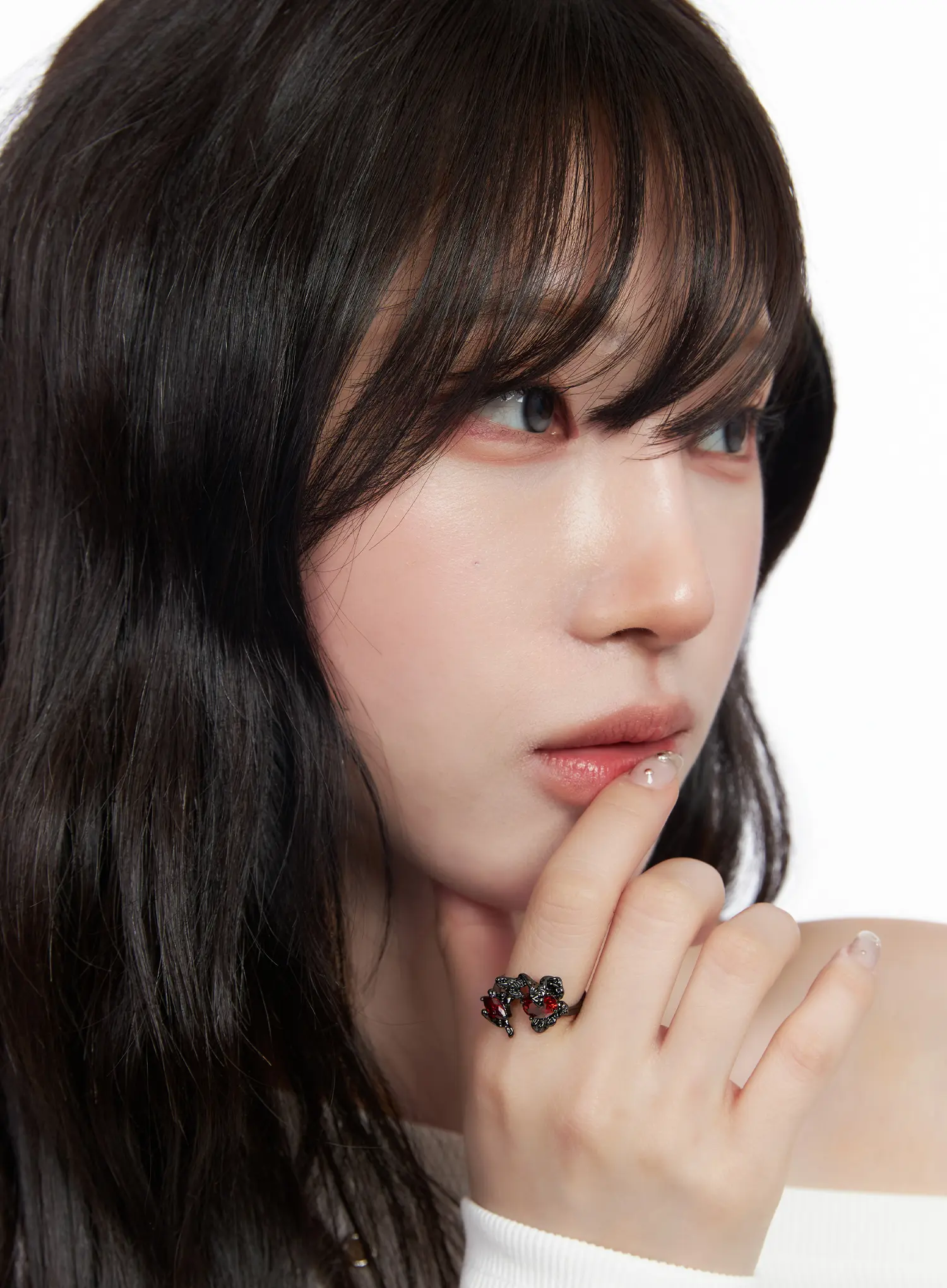 Gothic Red Cubic Ring CF525 - Image 4