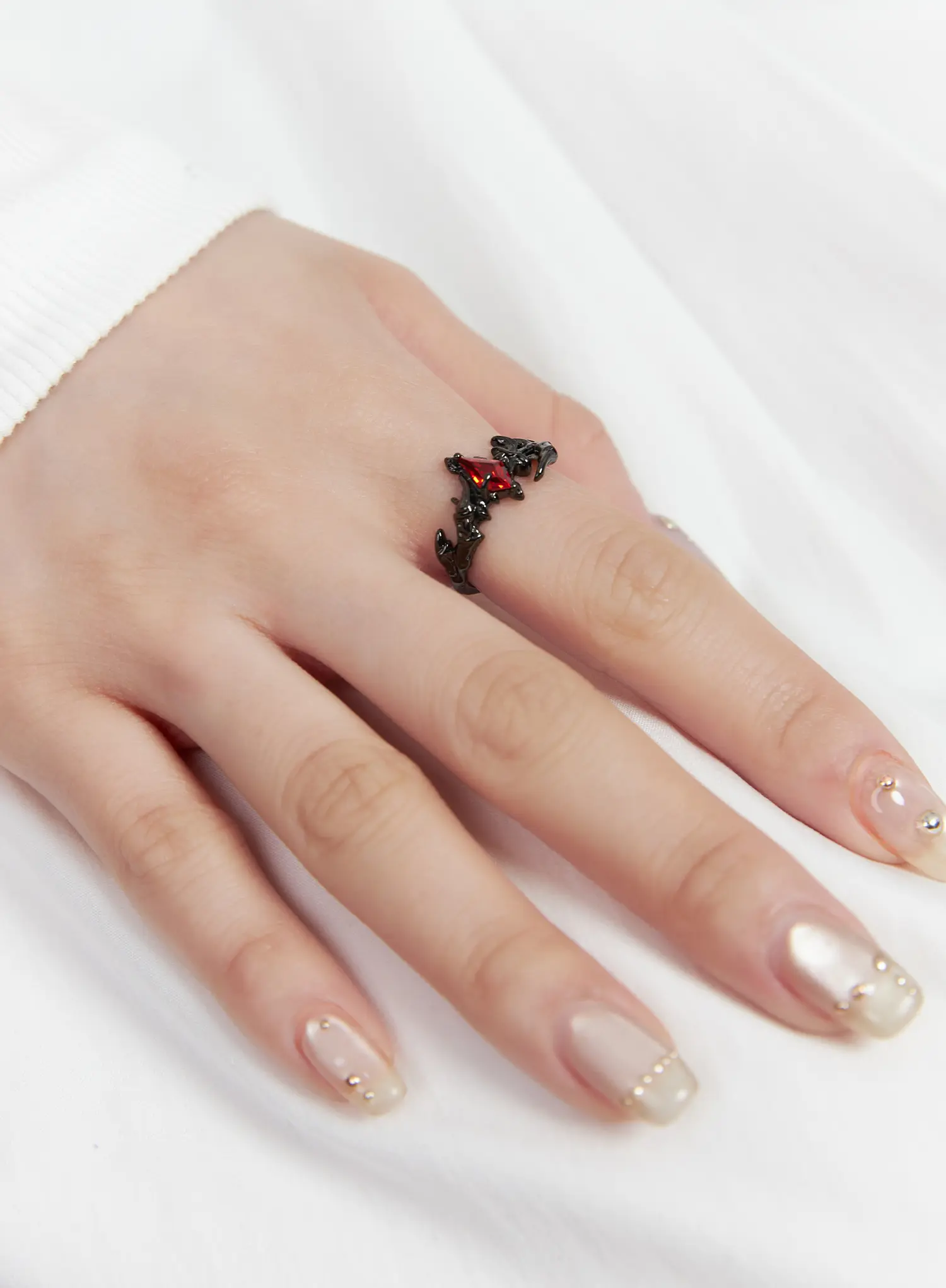 Gothic Red Stone Ring CF525