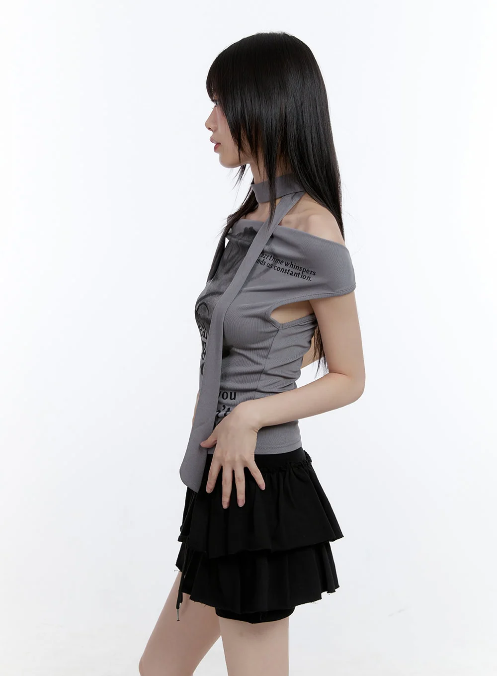Graphic Bliss Off-Shoulder Crop Top CG412 - Image 5