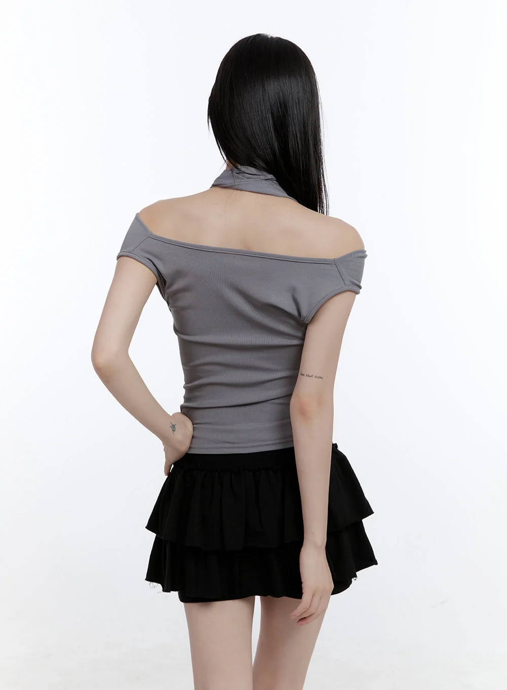 Graphic Bliss Off-Shoulder Crop Top CG412 - Image 6
