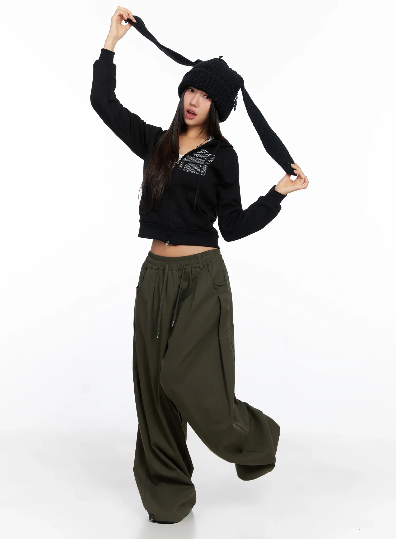 Graphic Cropped Hoodie CO515 - Image 3
