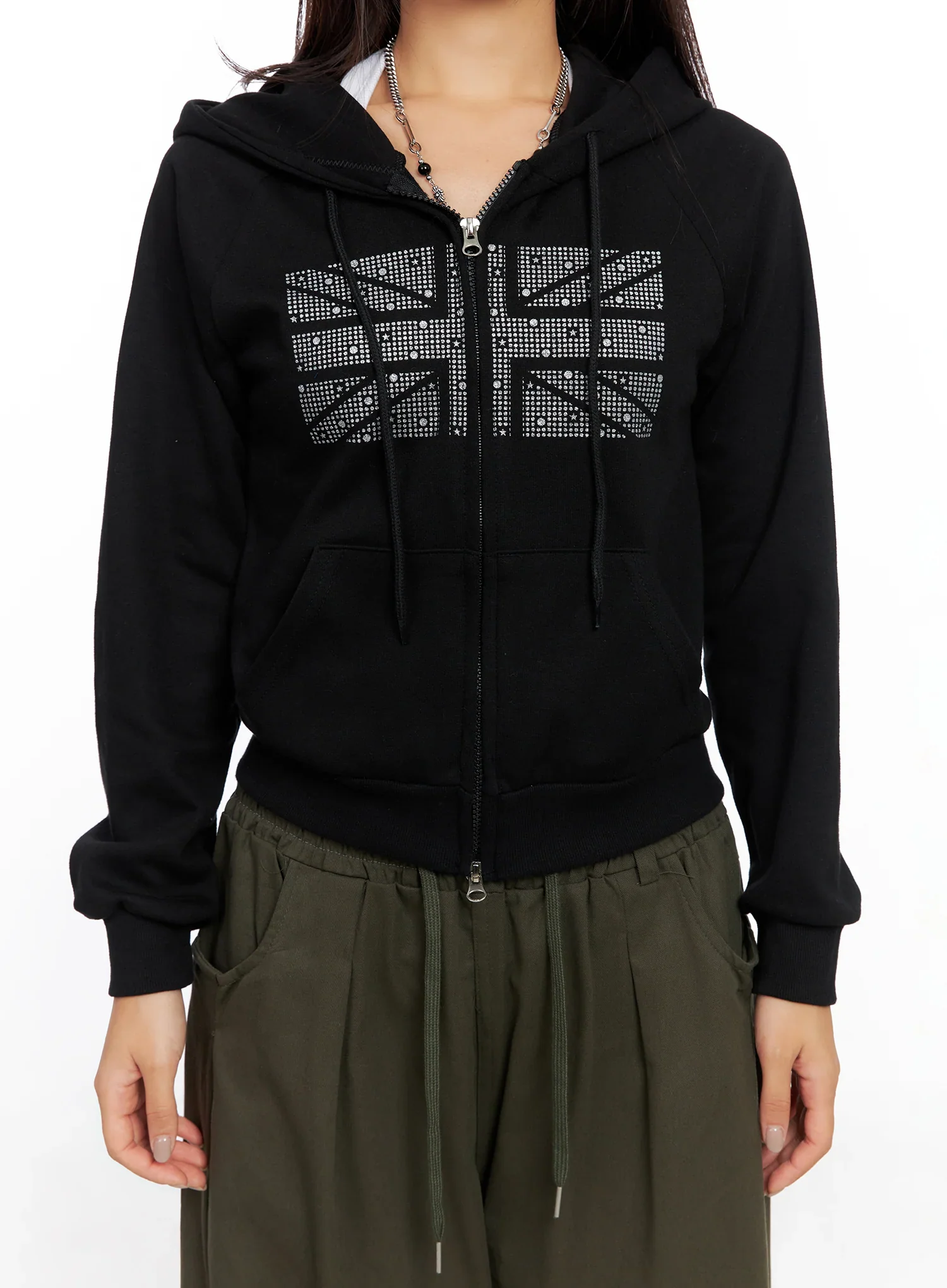 Graphic Cropped Hoodie CO515 - Image 4