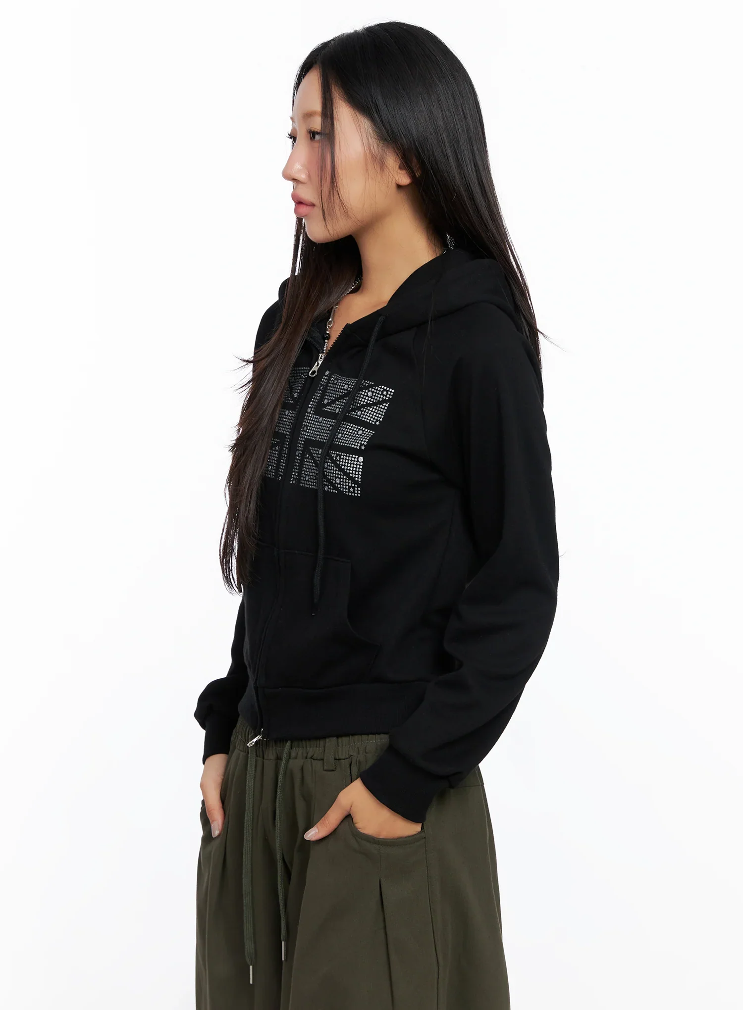 Graphic Cropped Hoodie CO515 - Image 5