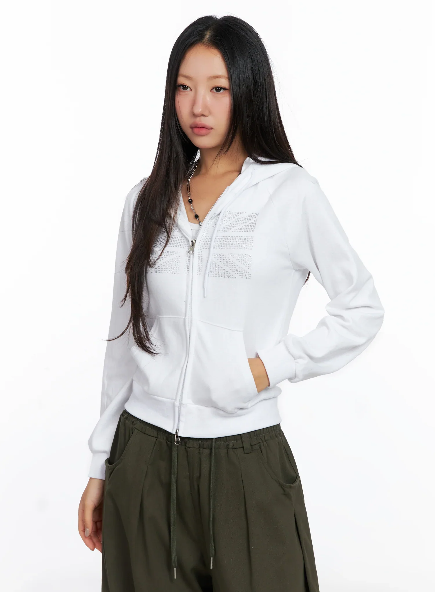 Graphic Cropped Hoodie CO515 - Image 9