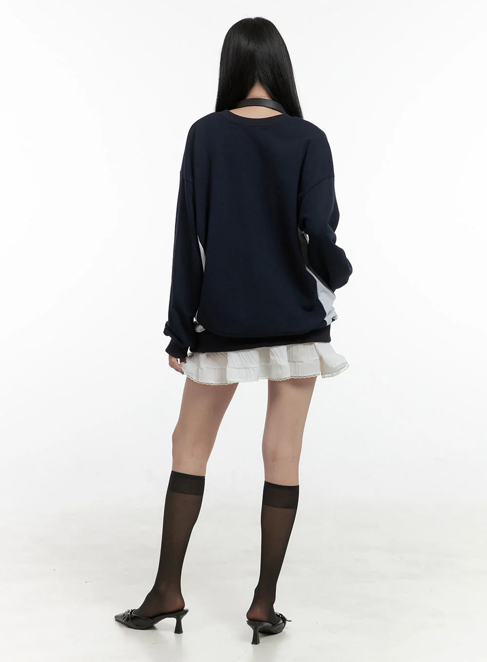 Graphic Lettering Crew Neck Sweatshirt OS410 - Image 4
