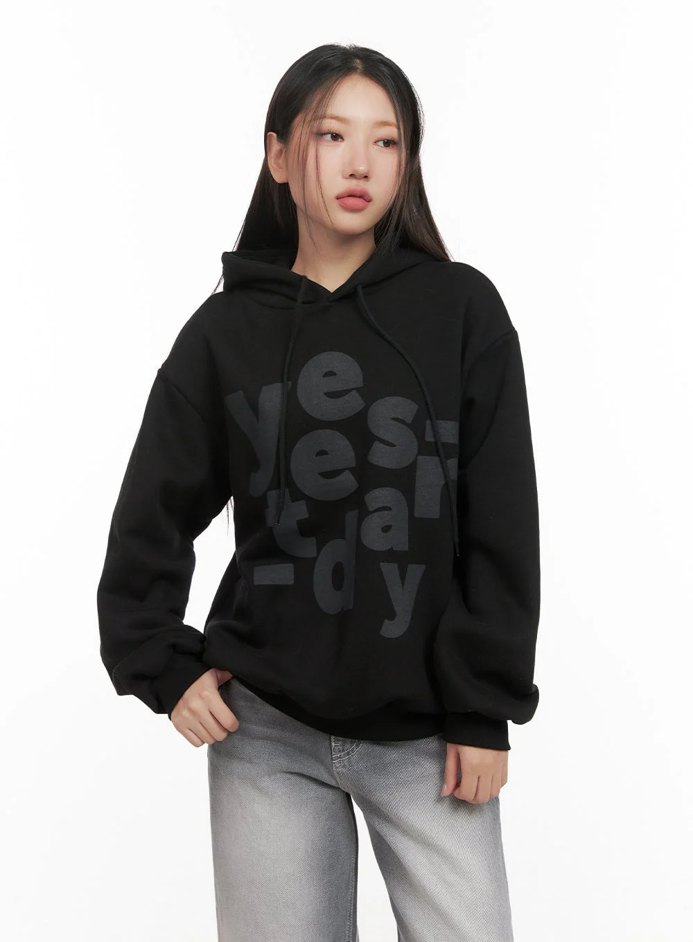 Graphic Lettering Hooded Sweatshirt CD416 - Image 10