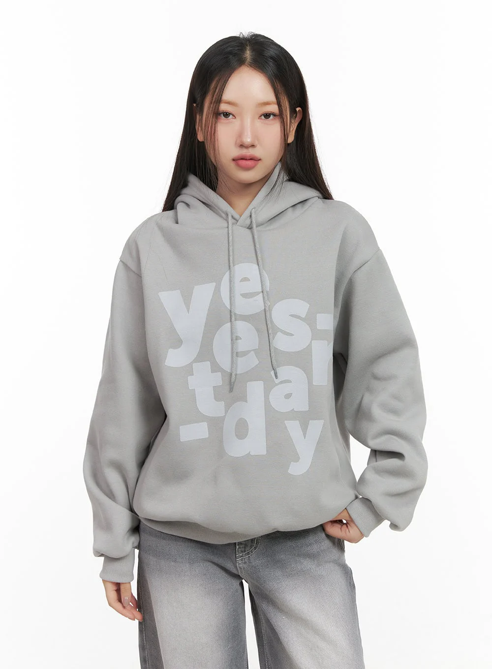 Graphic Lettering Hooded Sweatshirt CD416 - Image 11