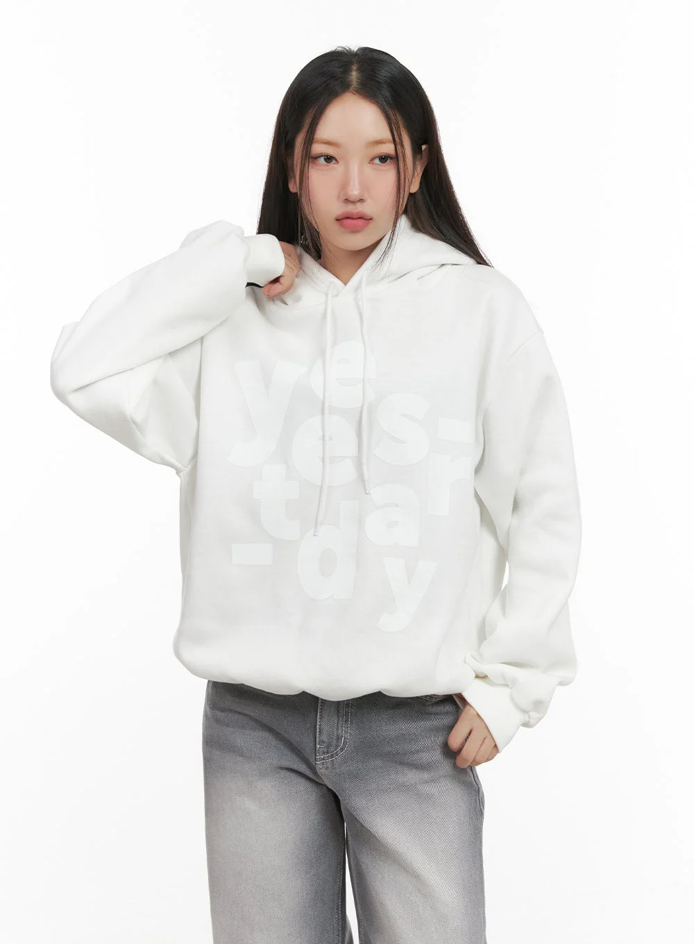 Graphic Lettering Hooded Sweatshirt CD416 - Image 12