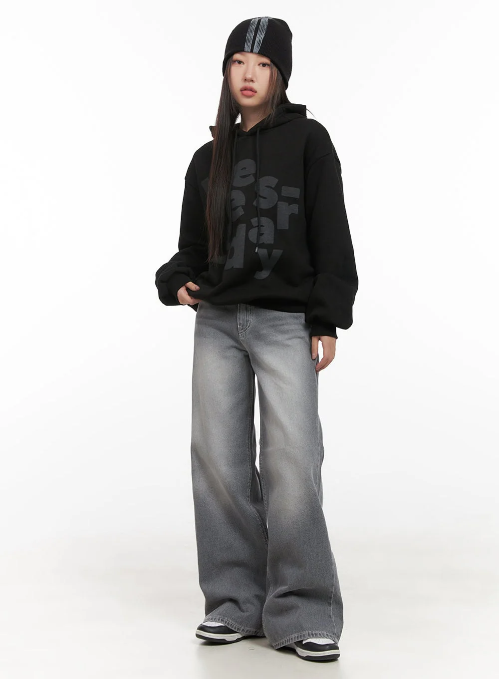 Graphic Lettering Hooded Sweatshirt CD416 - Image 2