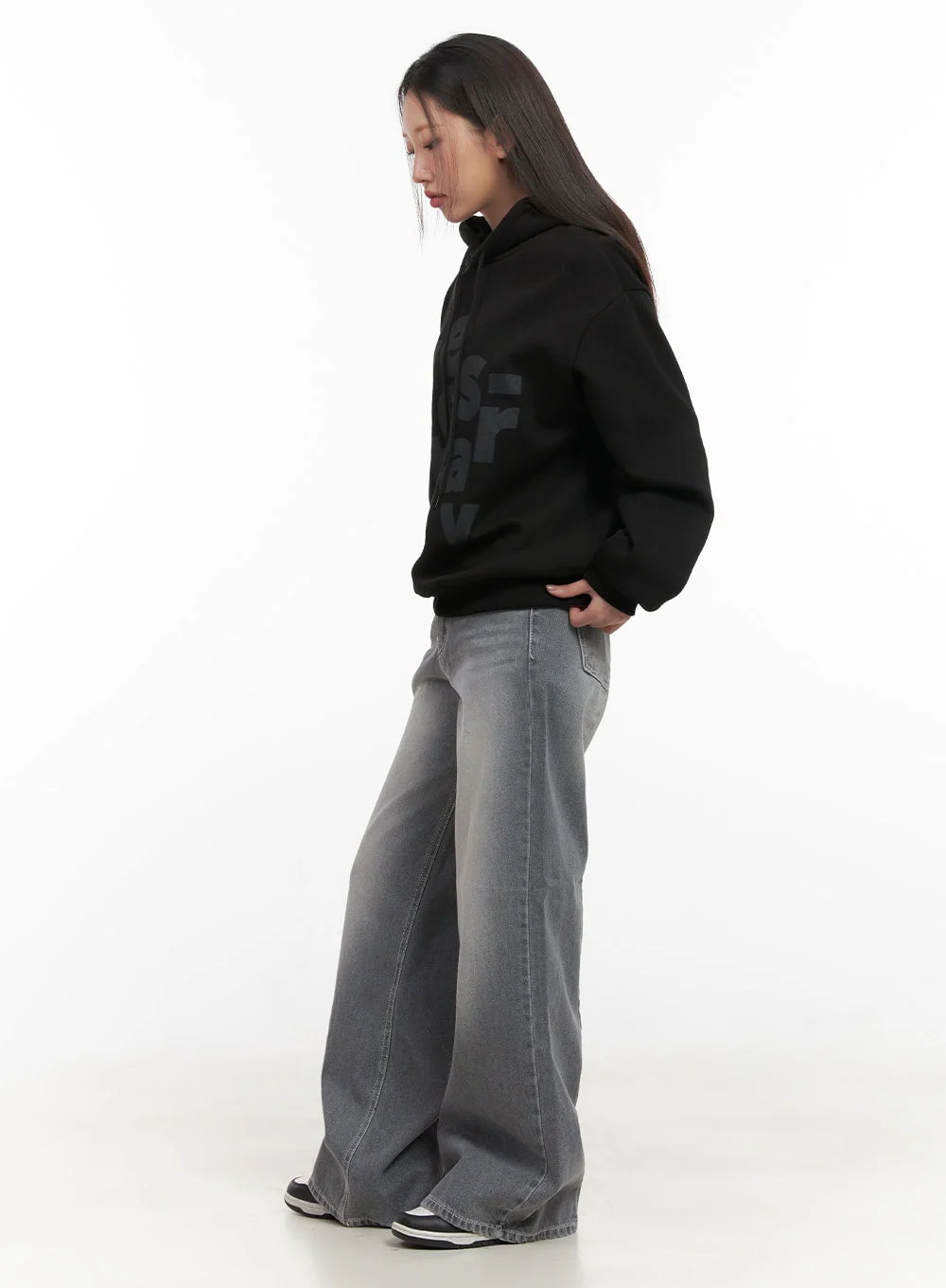 Graphic Lettering Hooded Sweatshirt CD416 - Image 3