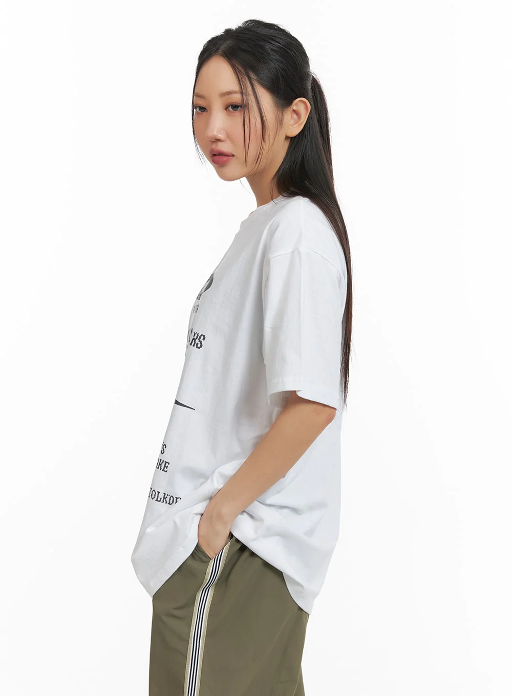 Graphic Lettering Oversized Tee CM419 - Image 3