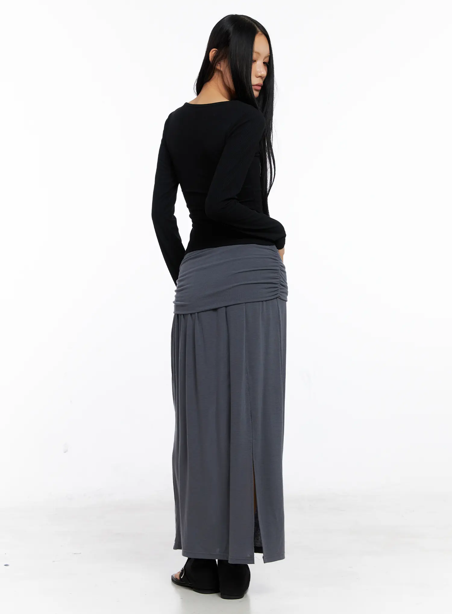 Graphic Lettering U-Neck Long Sleeve CS509 - Image 5