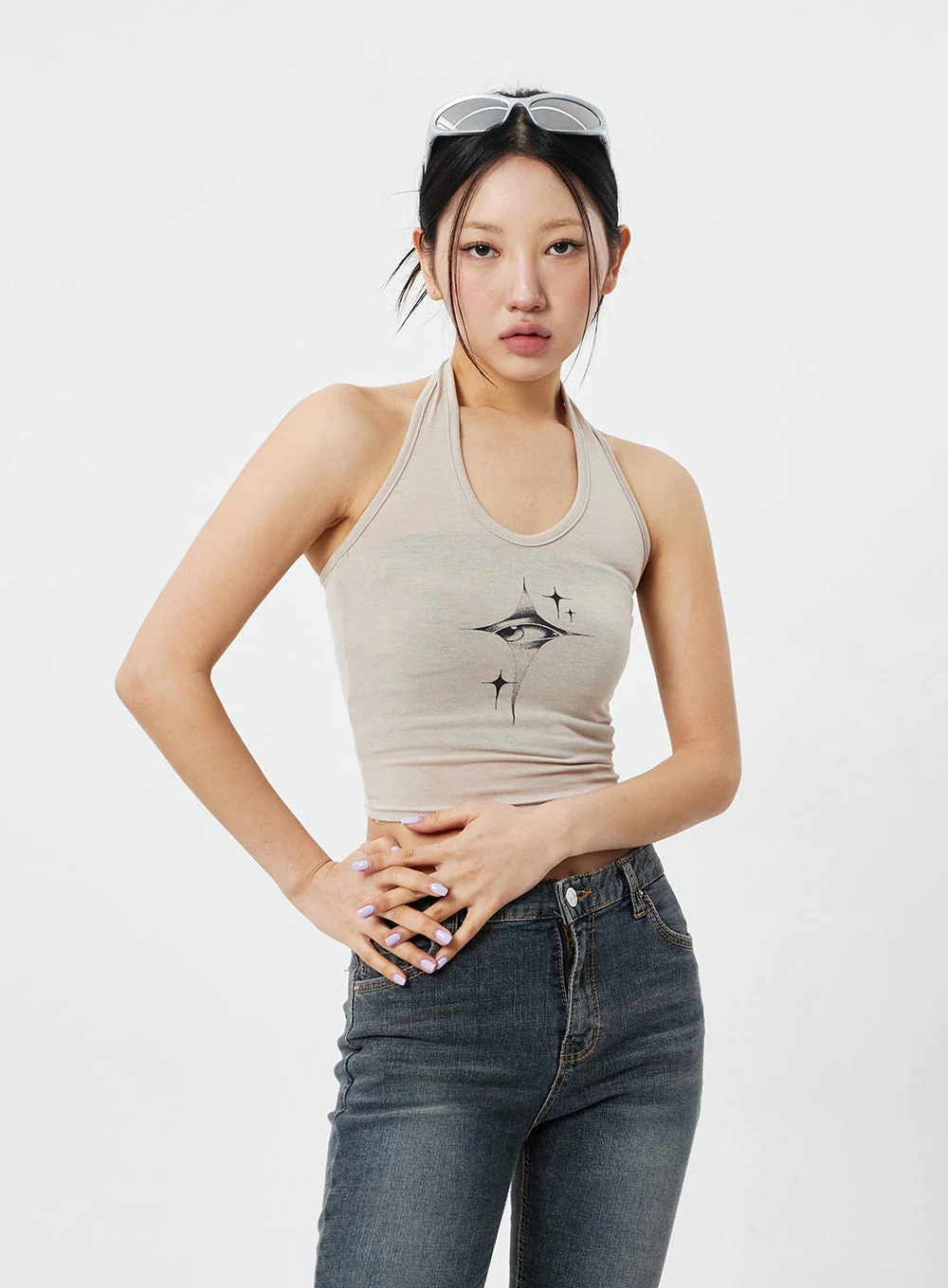 Graphic Neck Strap Top CM32 - Image 5