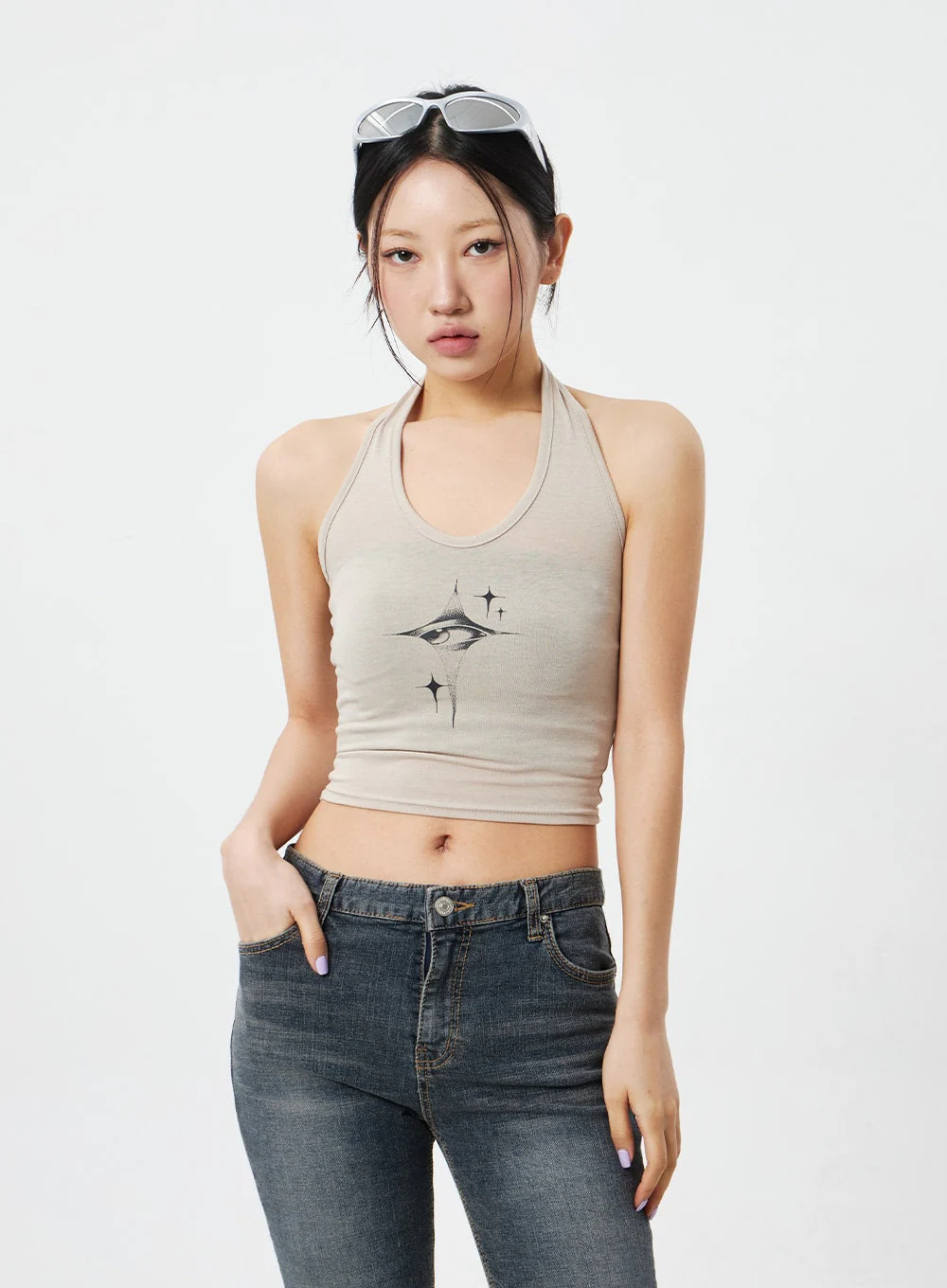 Graphic Neck Strap Top CM32 - Image 9