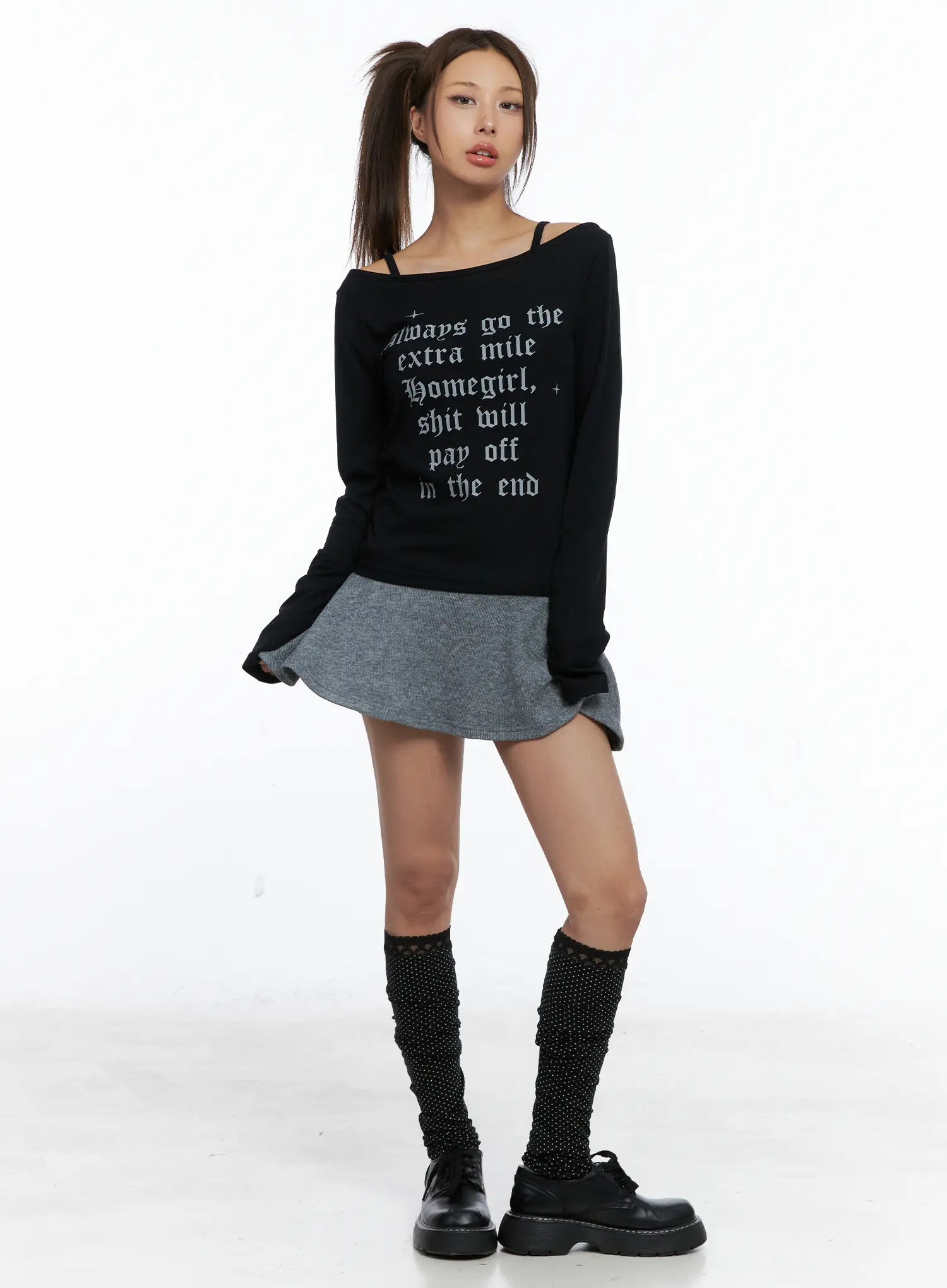 Graphic Off-Shoulder Long Sleeve Top CS505 - Image 3