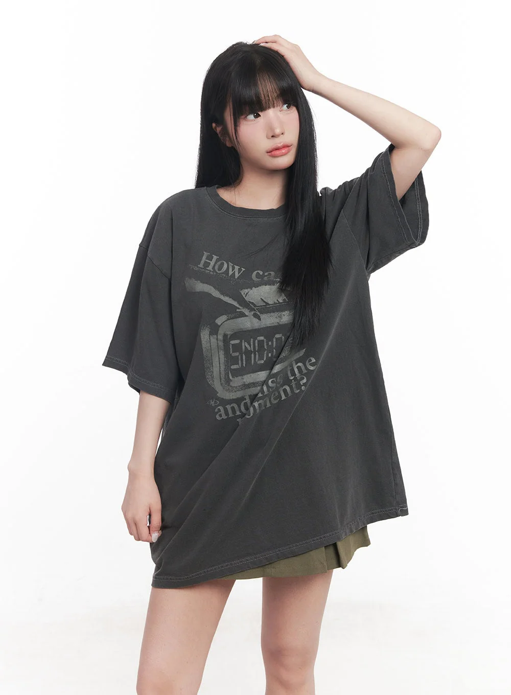 Graphic Oversize Cotton T-Shirt CY527 - Image 10
