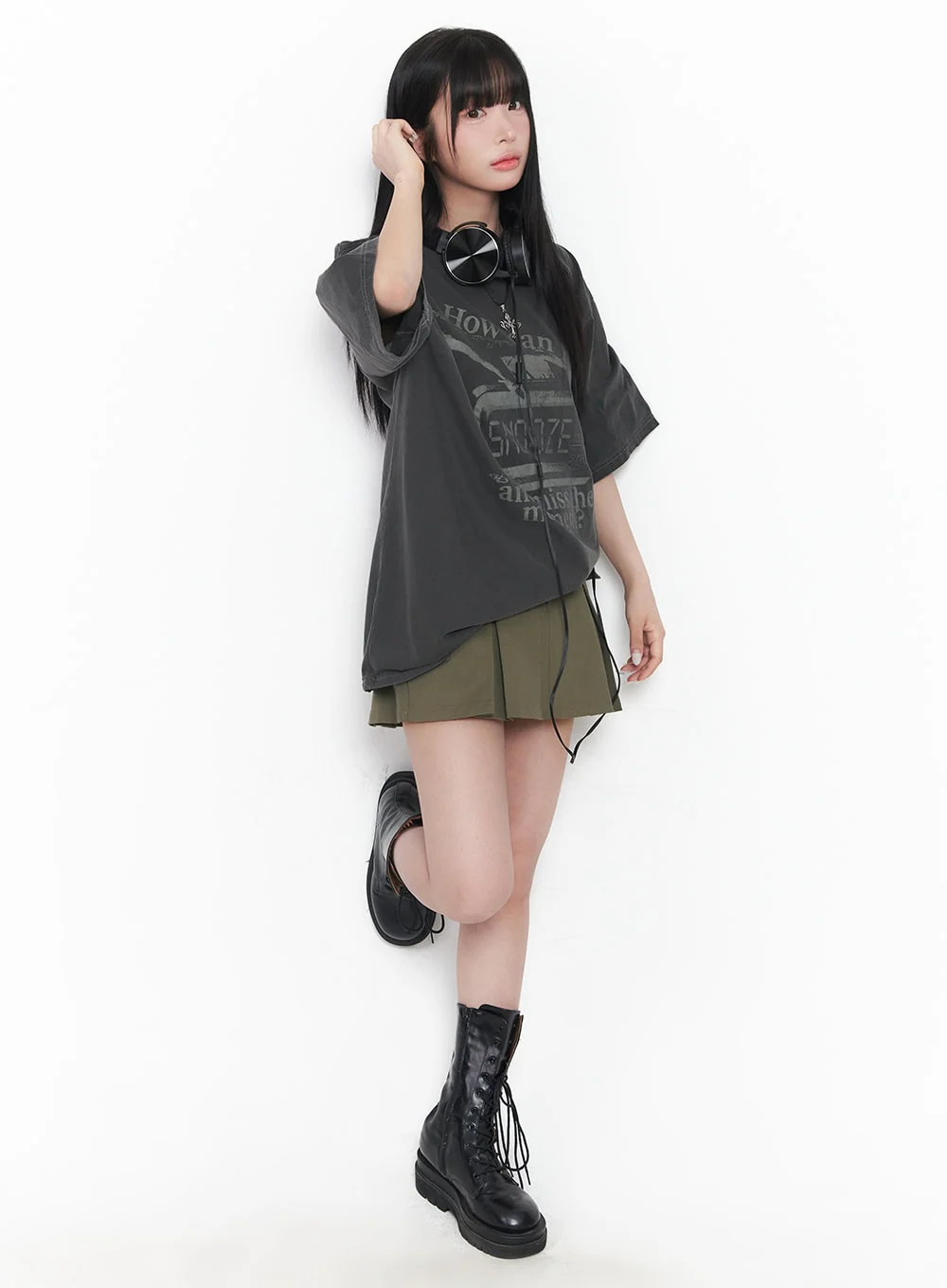Graphic Oversize Cotton T-Shirt CY527 - Image 3
