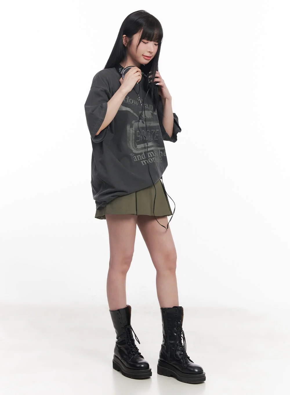 Graphic Oversize Cotton T-Shirt CY527 - Image 5