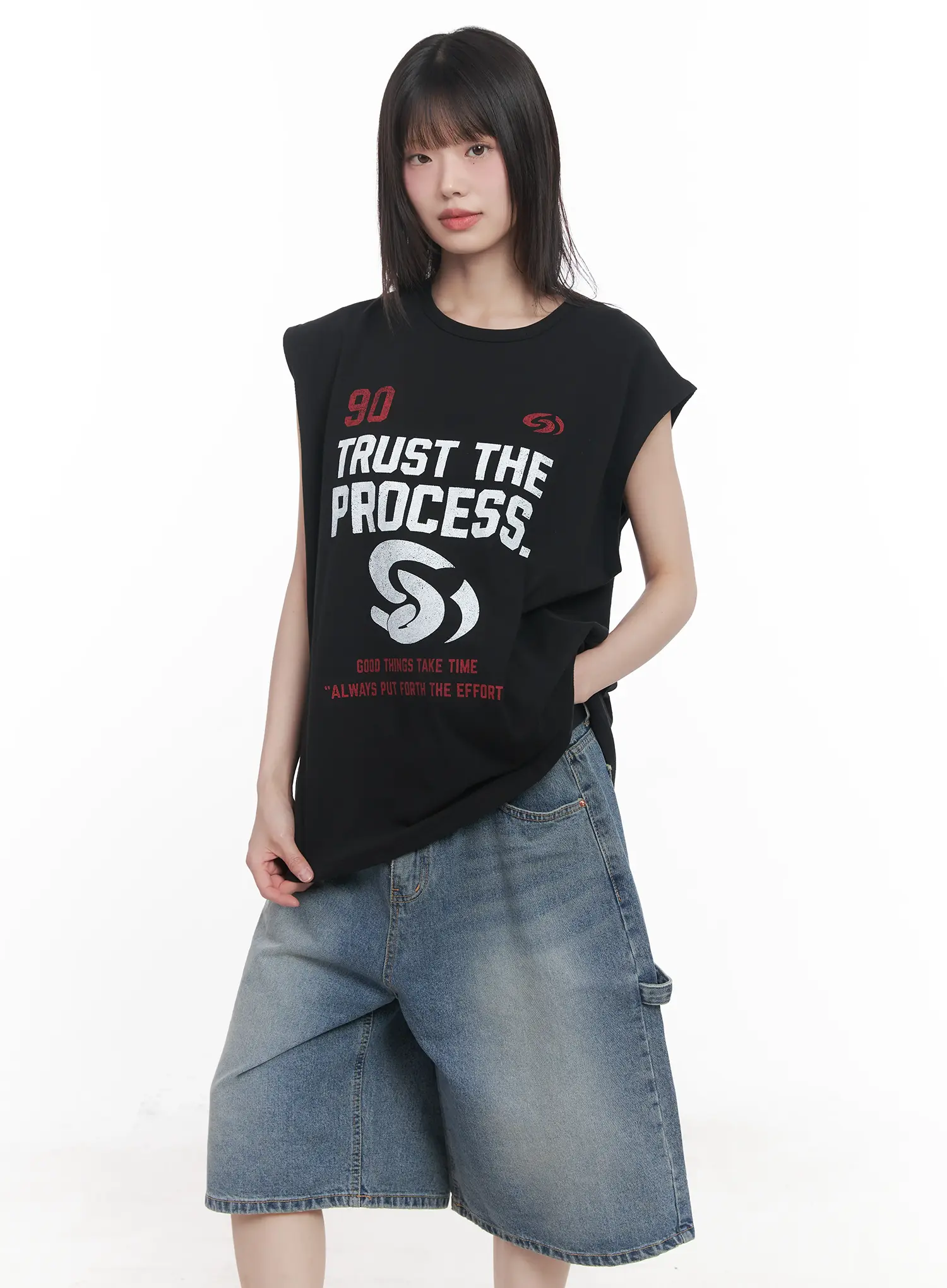 Graphic Oversized Tank Top CU518 - Image 13