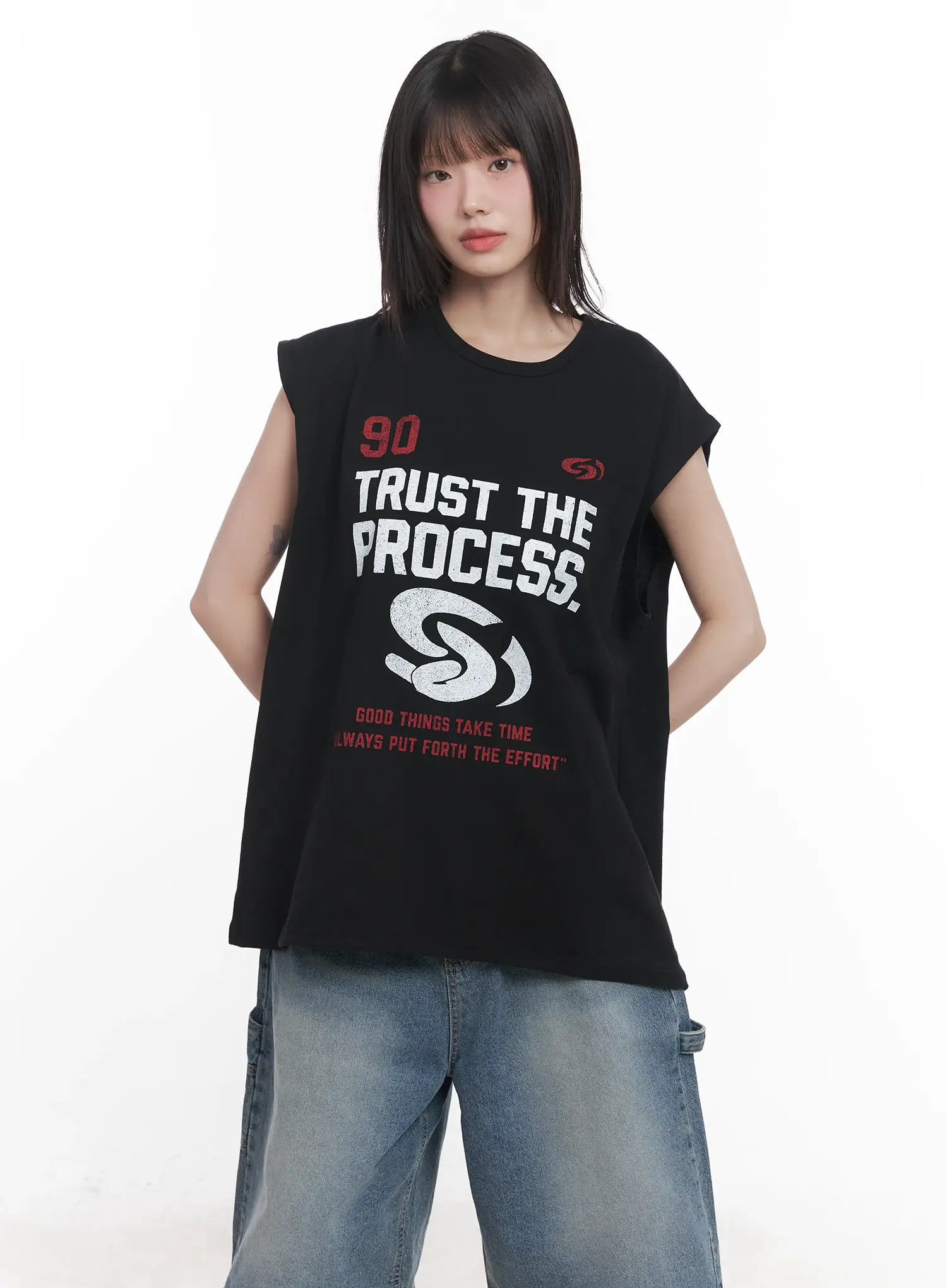 Graphic Oversized Tank Top CU518 - Image 7