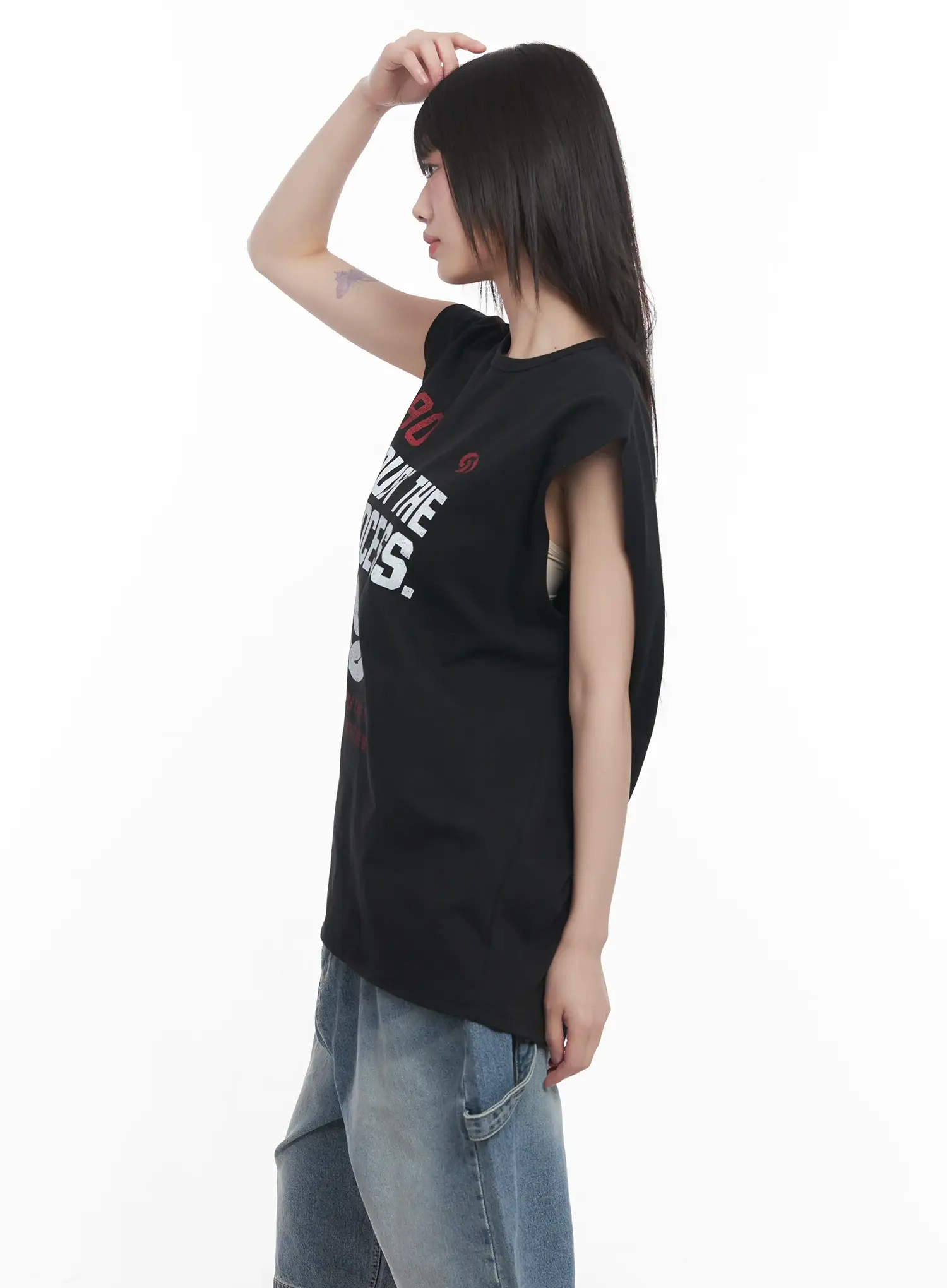 Graphic Oversized Tank Top CU518 - Image 8