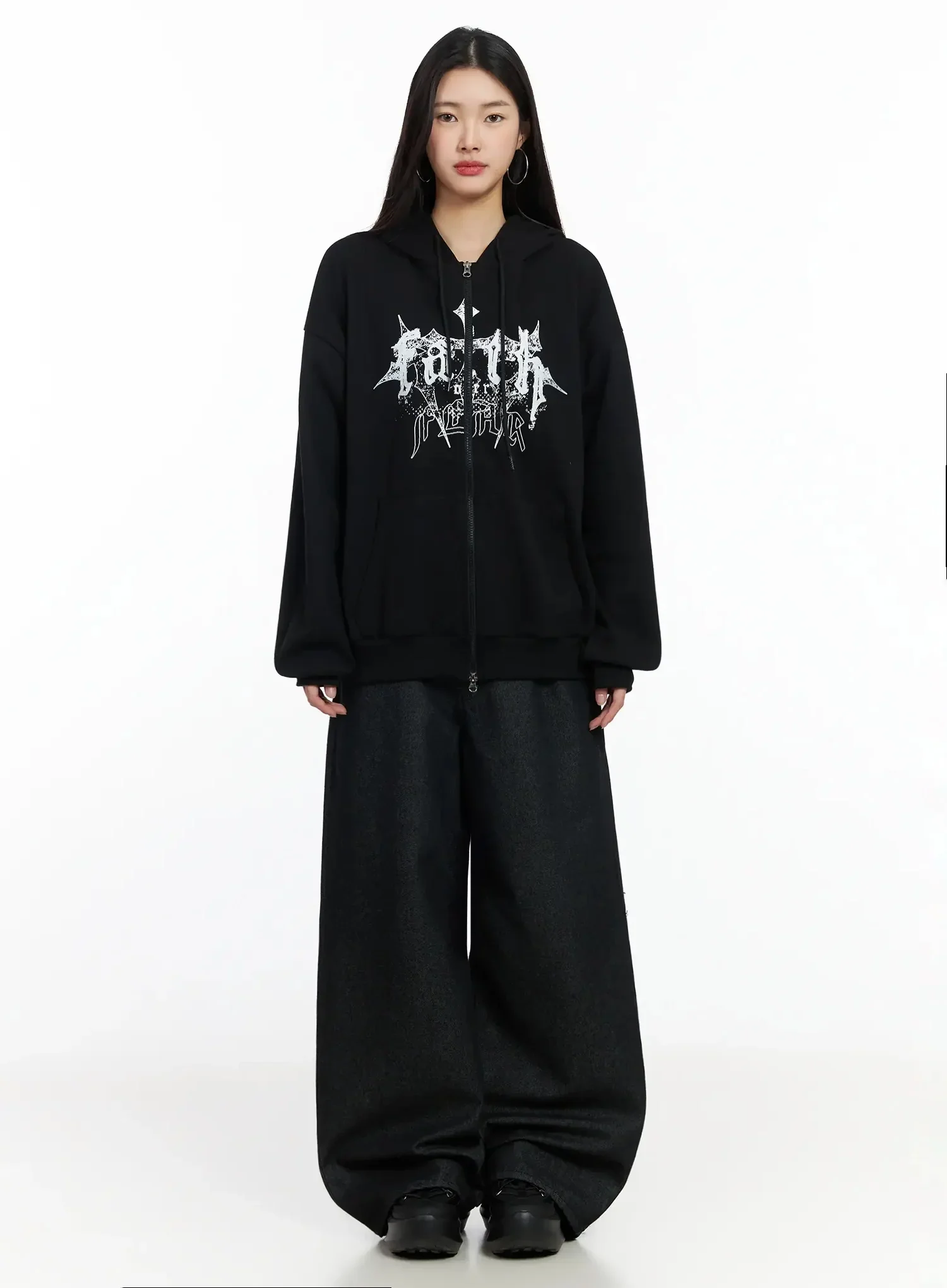 Graphic Oversized Zip Hoodie IM530 - Image 10