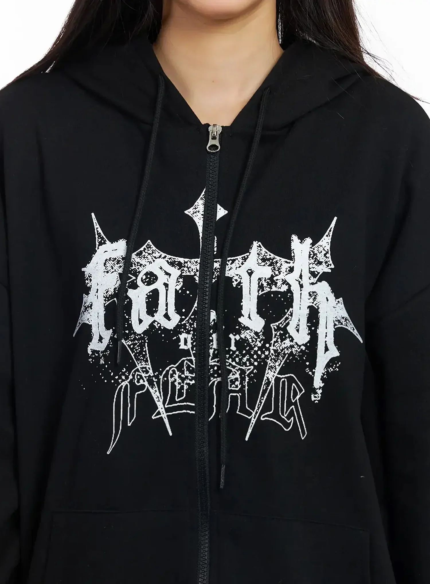 Graphic Oversized Zip Hoodie IM530 - Image 4