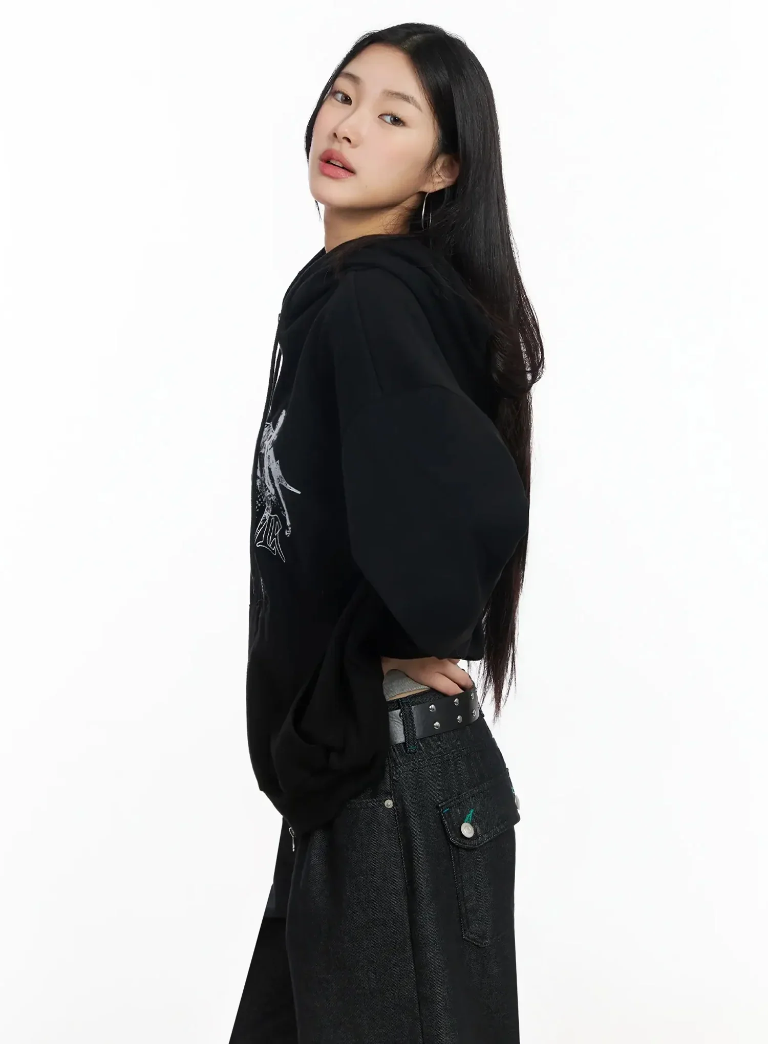 Graphic Oversized Zip Hoodie IM530 - Image 9
