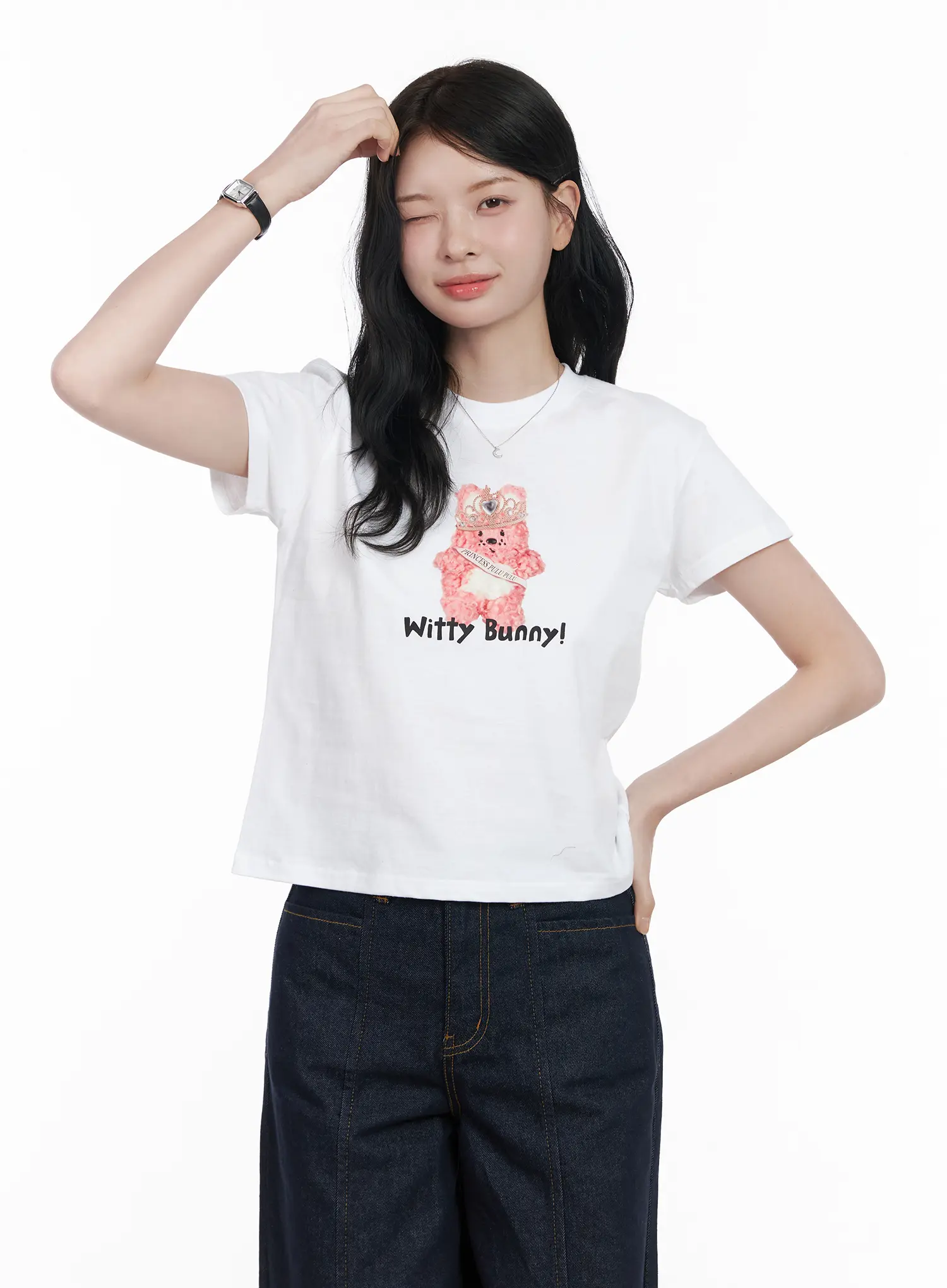Graphic Print Cropped T-Shirt CA509 - Image 5