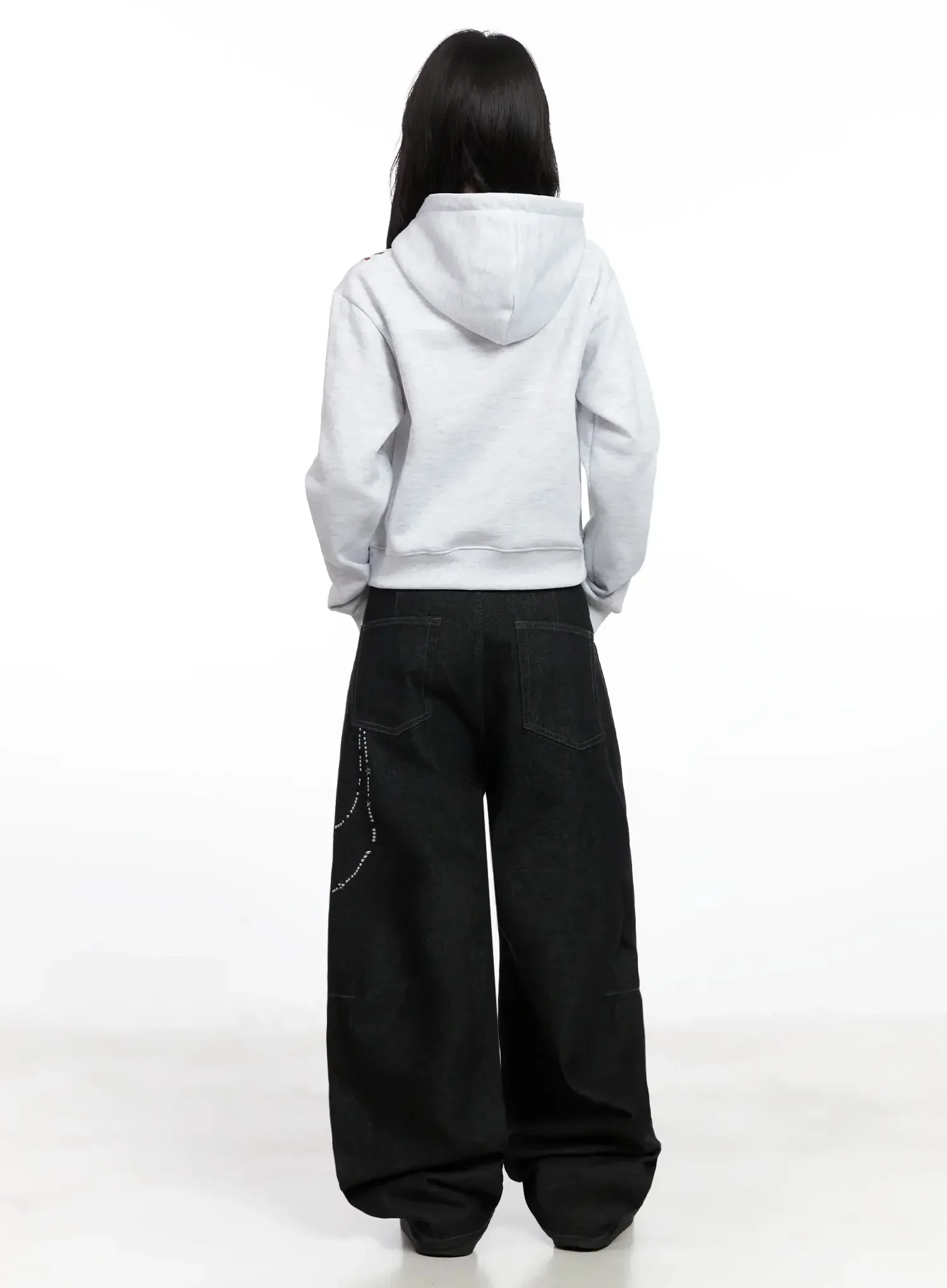Graphic Print Fleece Cropped Hoodie IN528 - Image 10