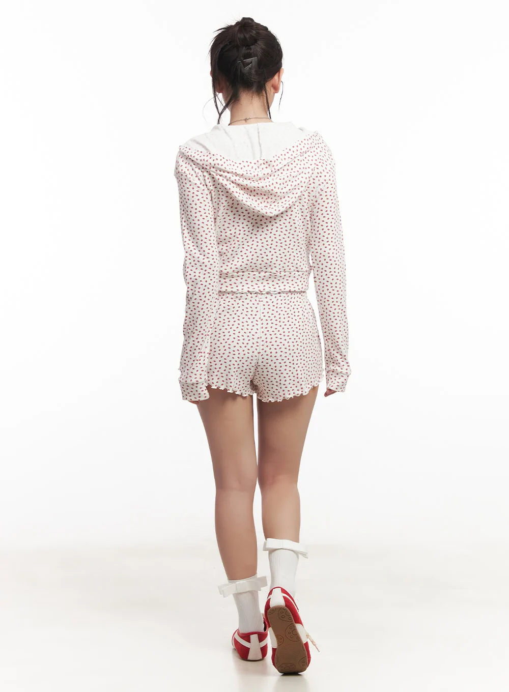 Graphic Print Lettuce Edge Shorts CA525 - Image 5