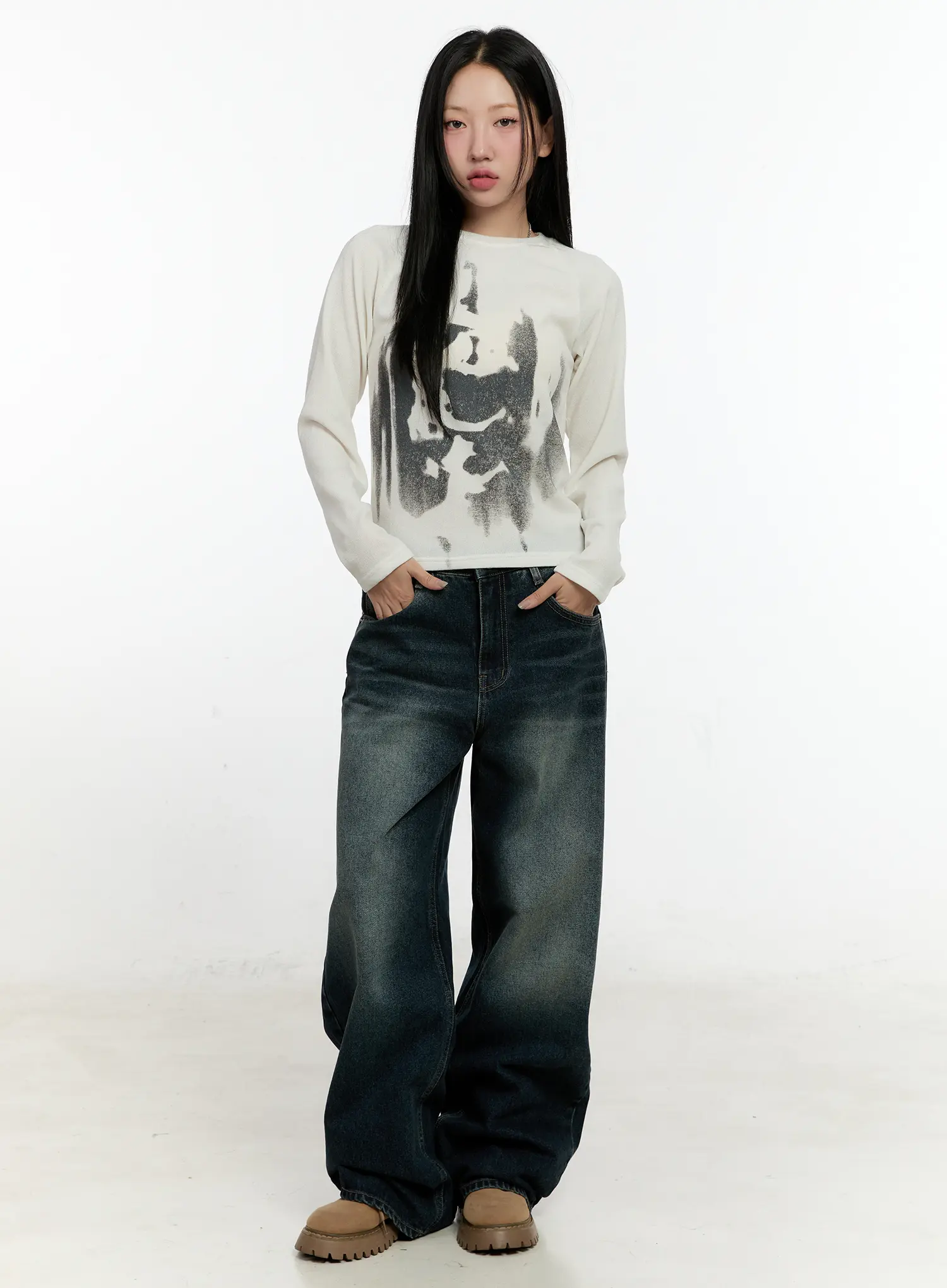 Graphic Print Long Sleeve Tee CN505 - Image 3