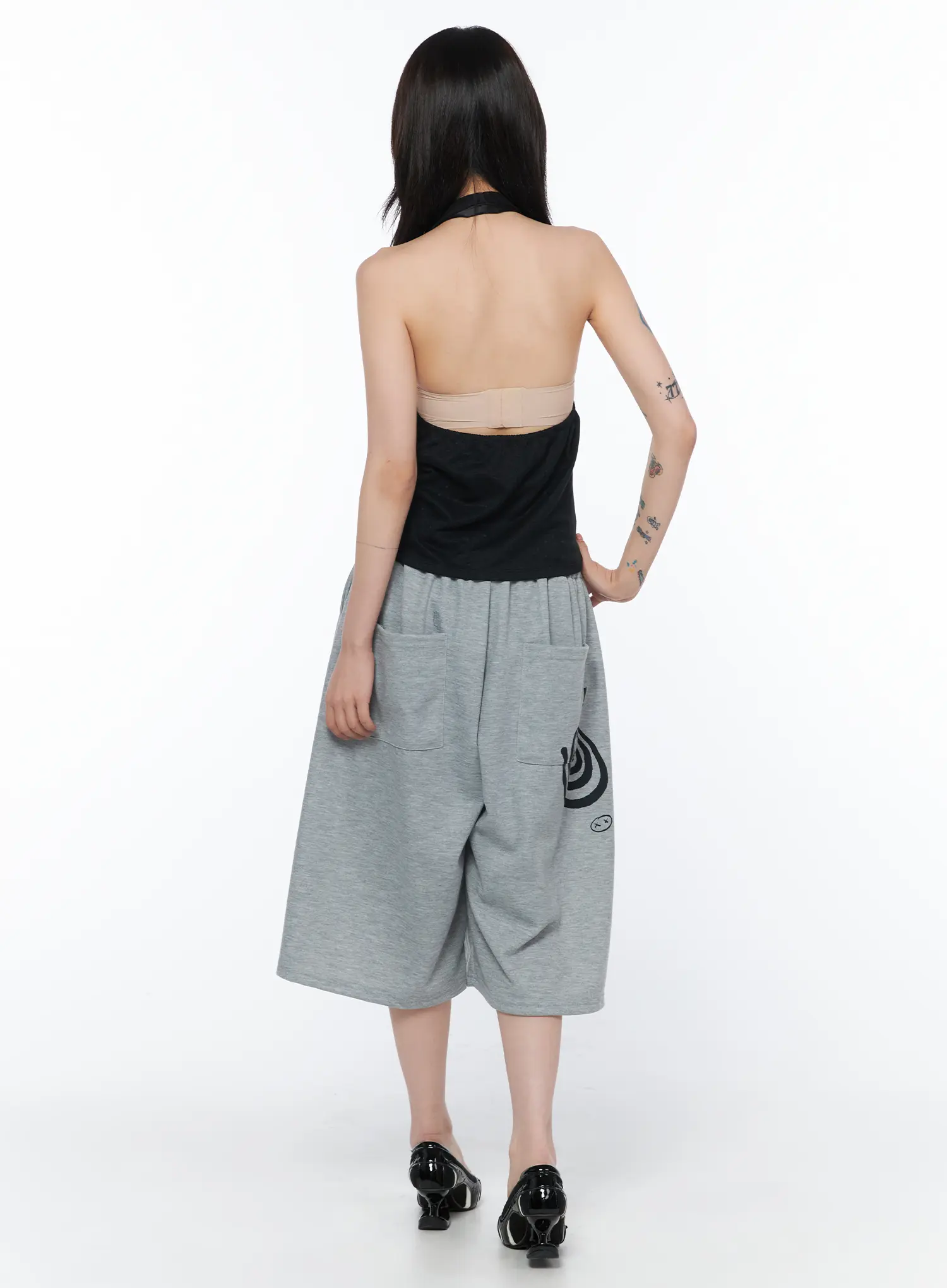 Graphic Print Sweat Shorts CA524 - Image 7