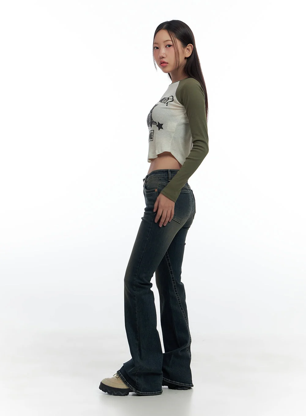 Graphic Raglan Cotton Crop Top CS424 - Image 3