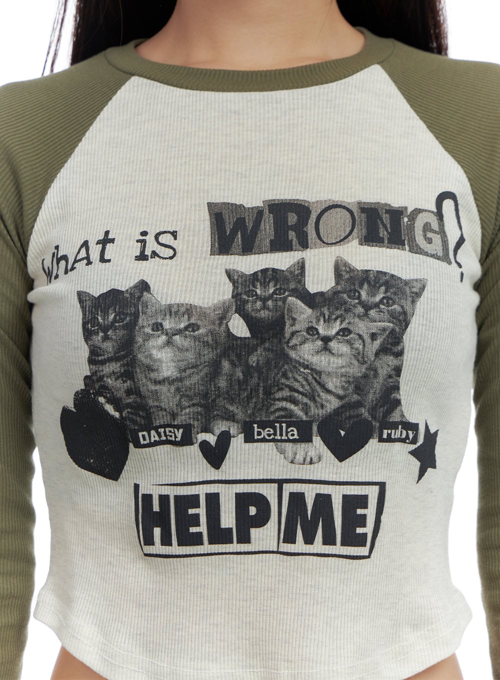 Graphic Raglan Cotton Crop Top CS424 - Image 7