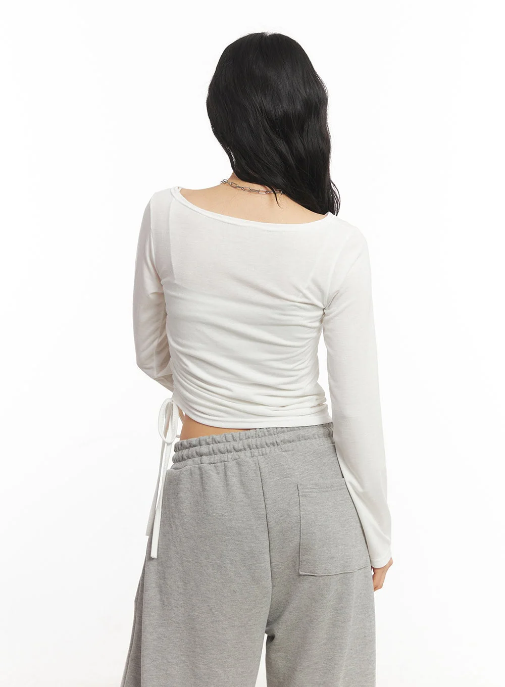 Graphic Shirred Crop Top CA504 - Image 6