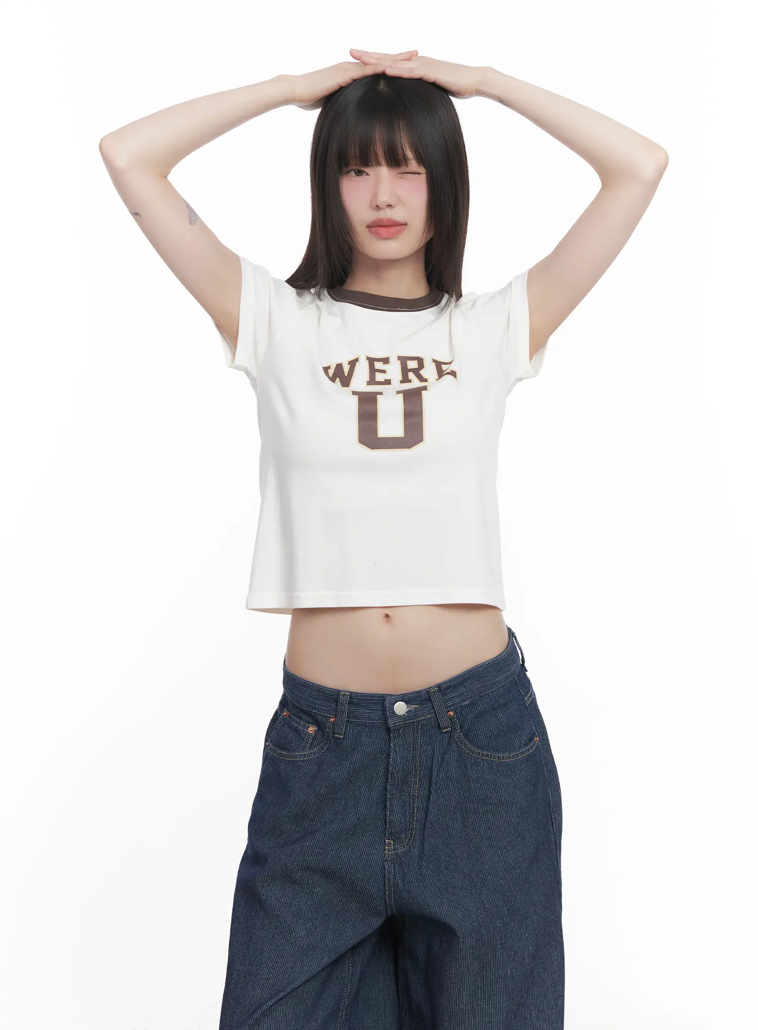 Graphic Two-Tone Crop Tee CU518 - Image 9