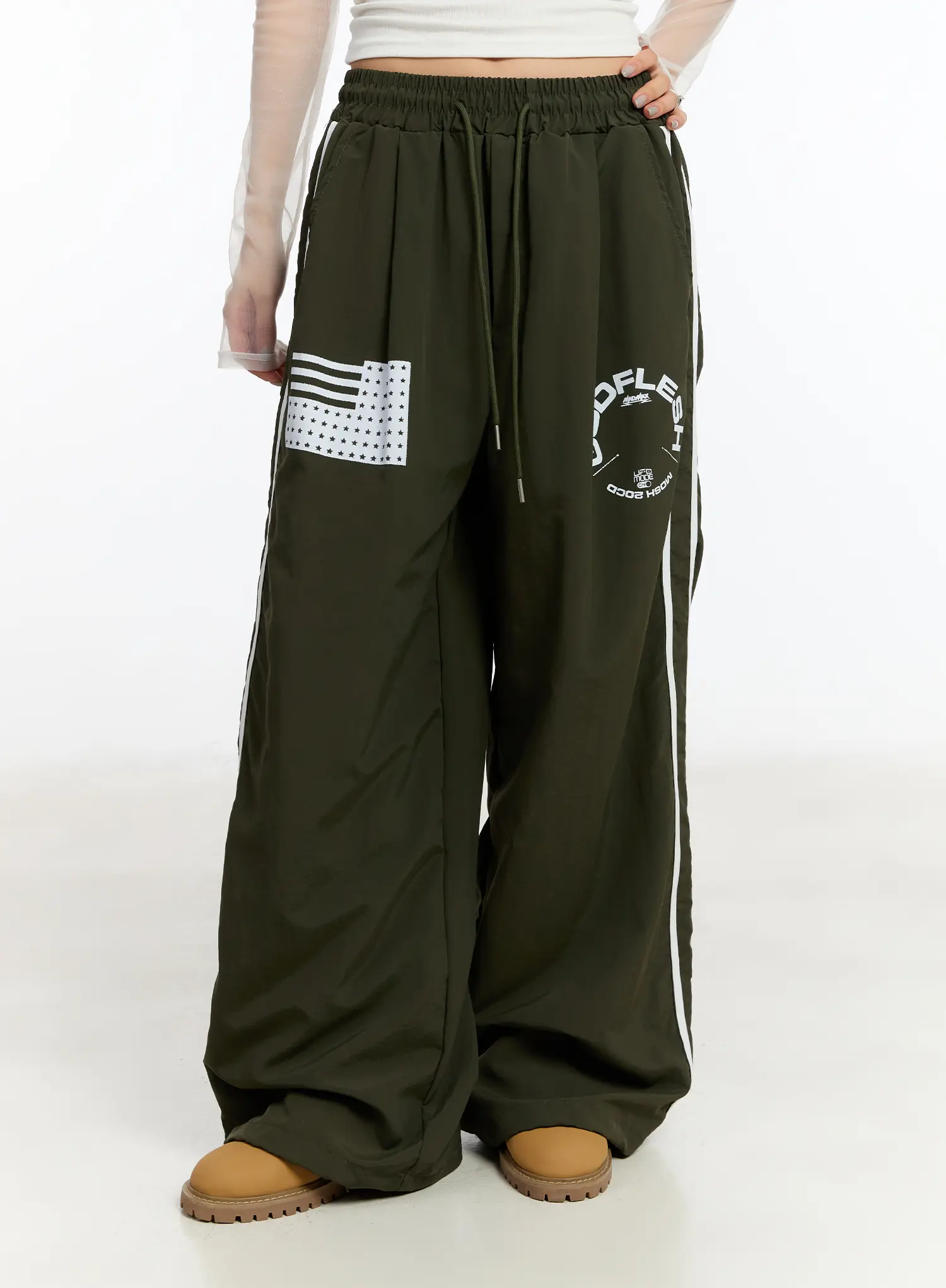 Graphic Wide Leg Track Pants CM511 - Image 11